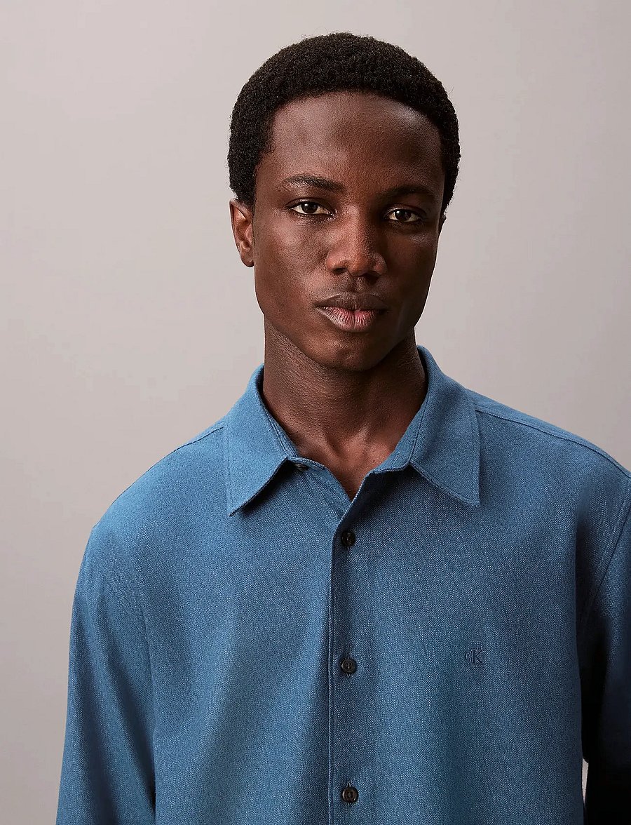 Calvin Klein - LS MELANGE FLANNEL EASY SHIRT - flanell-hemden - wild wind - 4