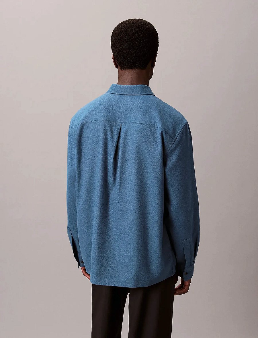 Calvin Klein - LS MELANGE FLANNEL EASY SHIRT - flanell-hemden - wild wind - 5