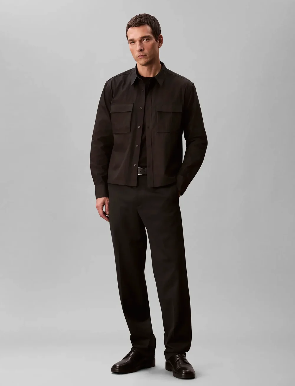 Calvin Klein - LS COTTON NYLON EASY CROPPED SHI - osta olukorra järgi - black - 0