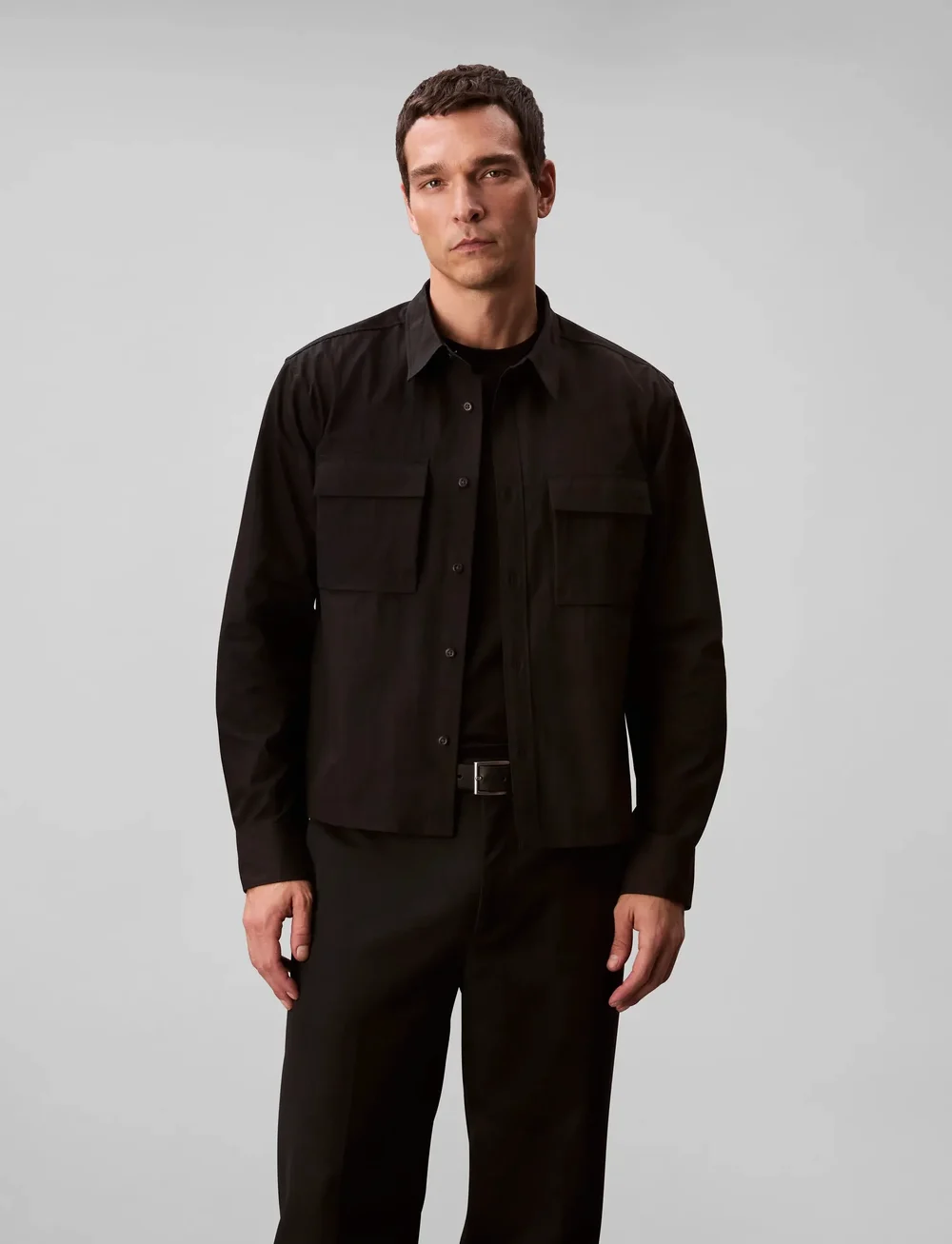 Calvin Klein - LS COTTON NYLON EASY CROPPED SHI - osta olukorra järgi - black - 3