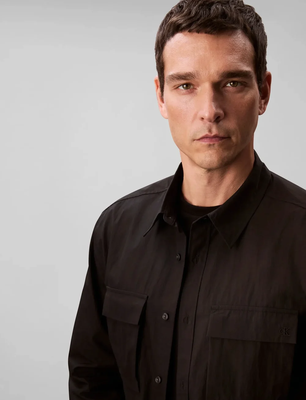 Calvin Klein - LS COTTON NYLON EASY CROPPED SHI - osta olukorra järgi - black - 5