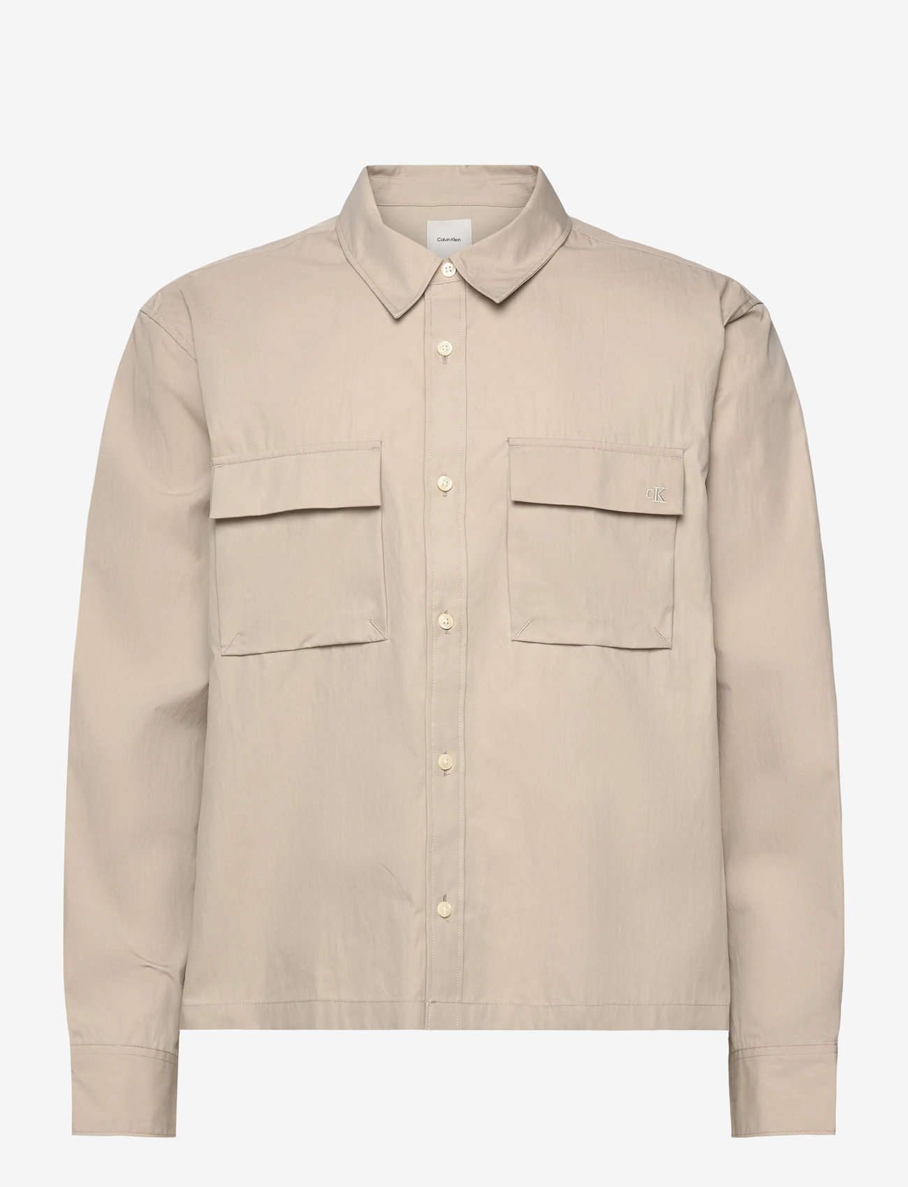 Calvin Klein - LS COTTON NYLON EASY CROPPED SHI - osta olukorra järgi - island fossil - 1