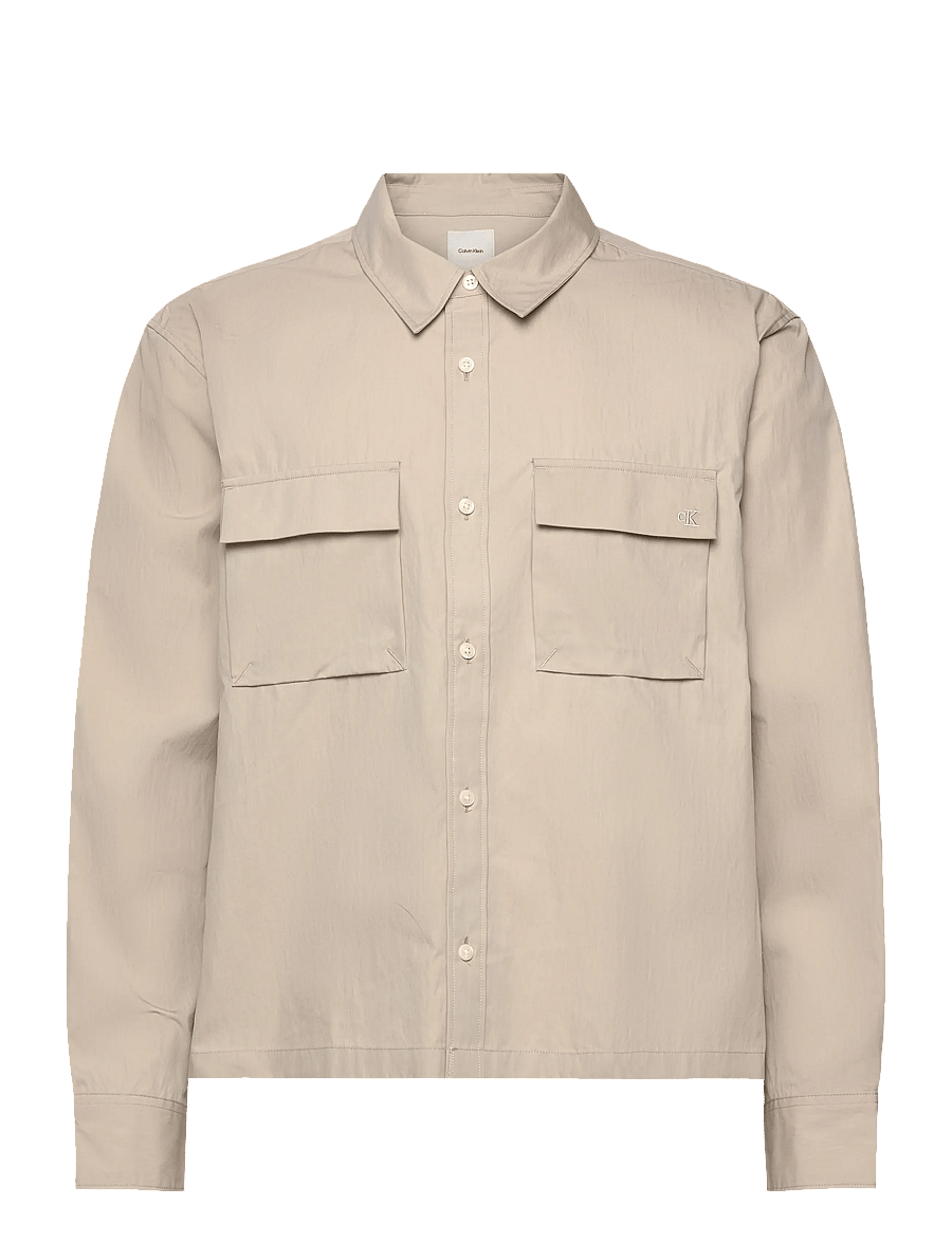 Calvin Klein - LS COTTON NYLON EASY CROPPED SHI - nach anlass kaufen - island fossil - 1