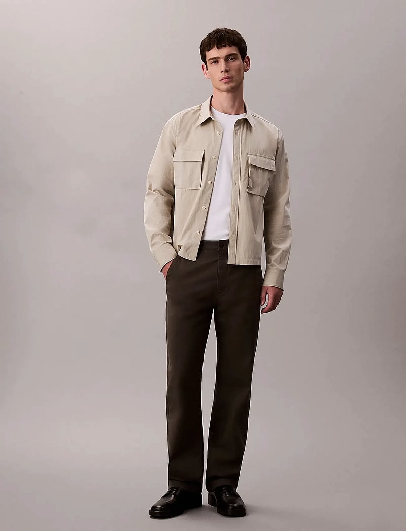 Calvin Klein - LS COTTON NYLON EASY CROPPED SHI - nach anlass kaufen - island fossil - 3