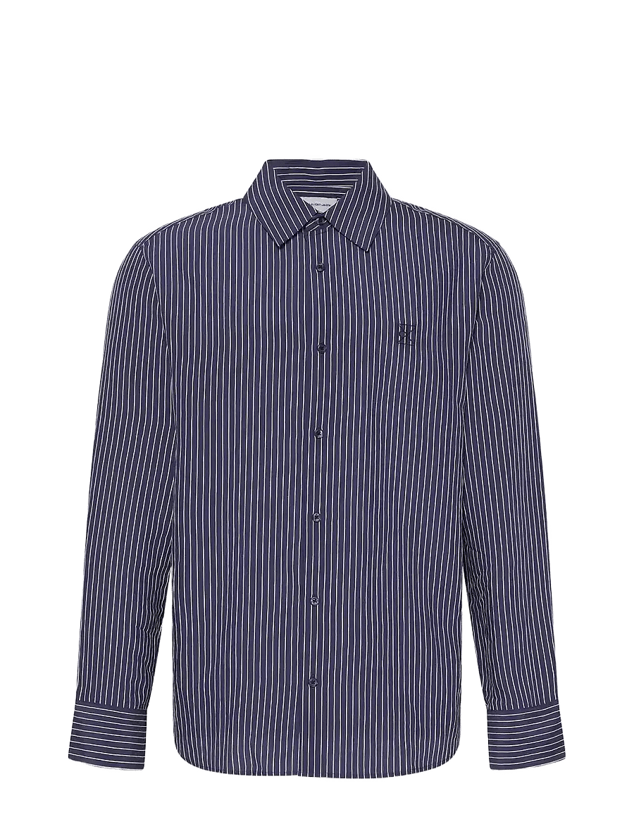 Calvin Klein - LS THIN STRIPED VISCOSE EASY SHI - gestreifte hemden - dark sapphire - 1