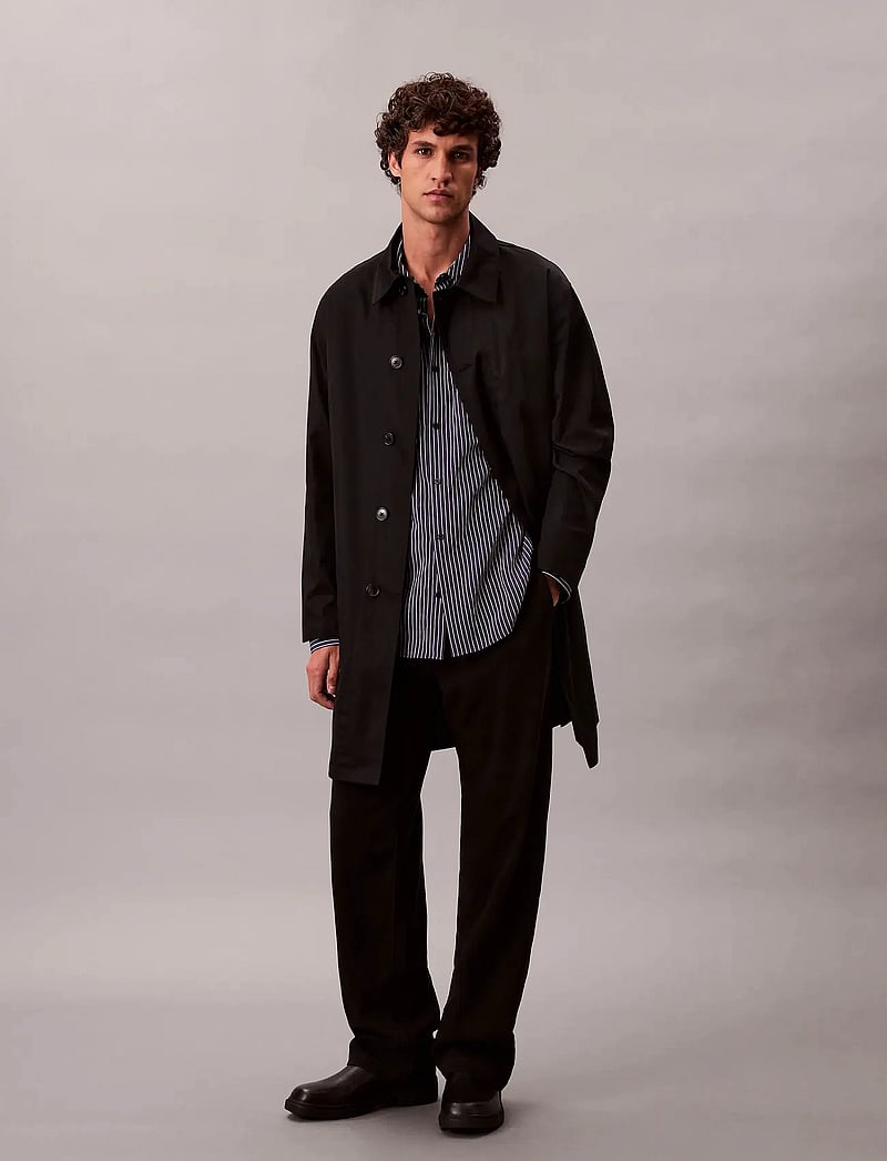 Calvin Klein - LS THIN STRIPED VISCOSE EASY SHI - röndóttar skyrtur - dark sapphire - 3