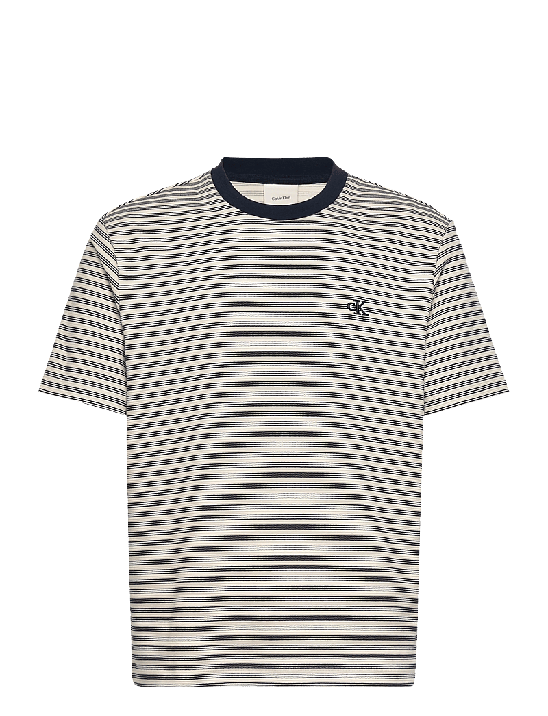 Calvin Klein - SS STRIPED OTTOMAN TEE - kurzärmelig - chalk - 1