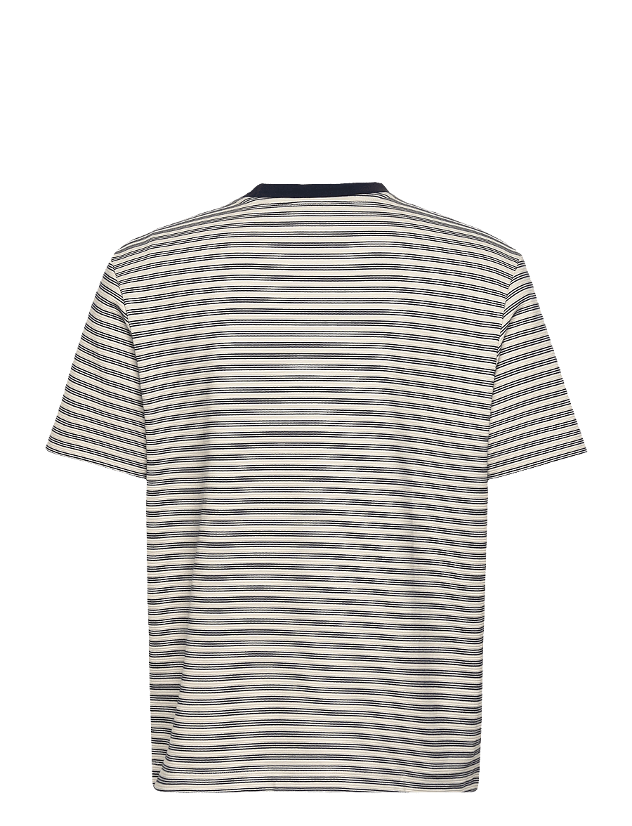 Calvin Klein - SS STRIPED OTTOMAN TEE - kurzärmelige t-shirts - chalk - 2