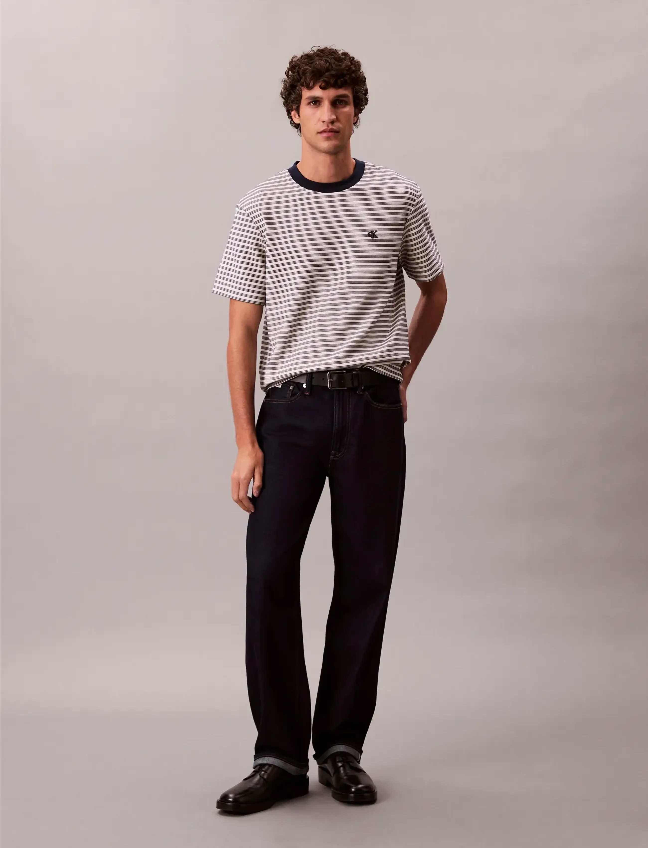 Calvin Klein - SS STRIPED OTTOMAN TEE - lühikeste varrukatega t-särgid - chalk - 4