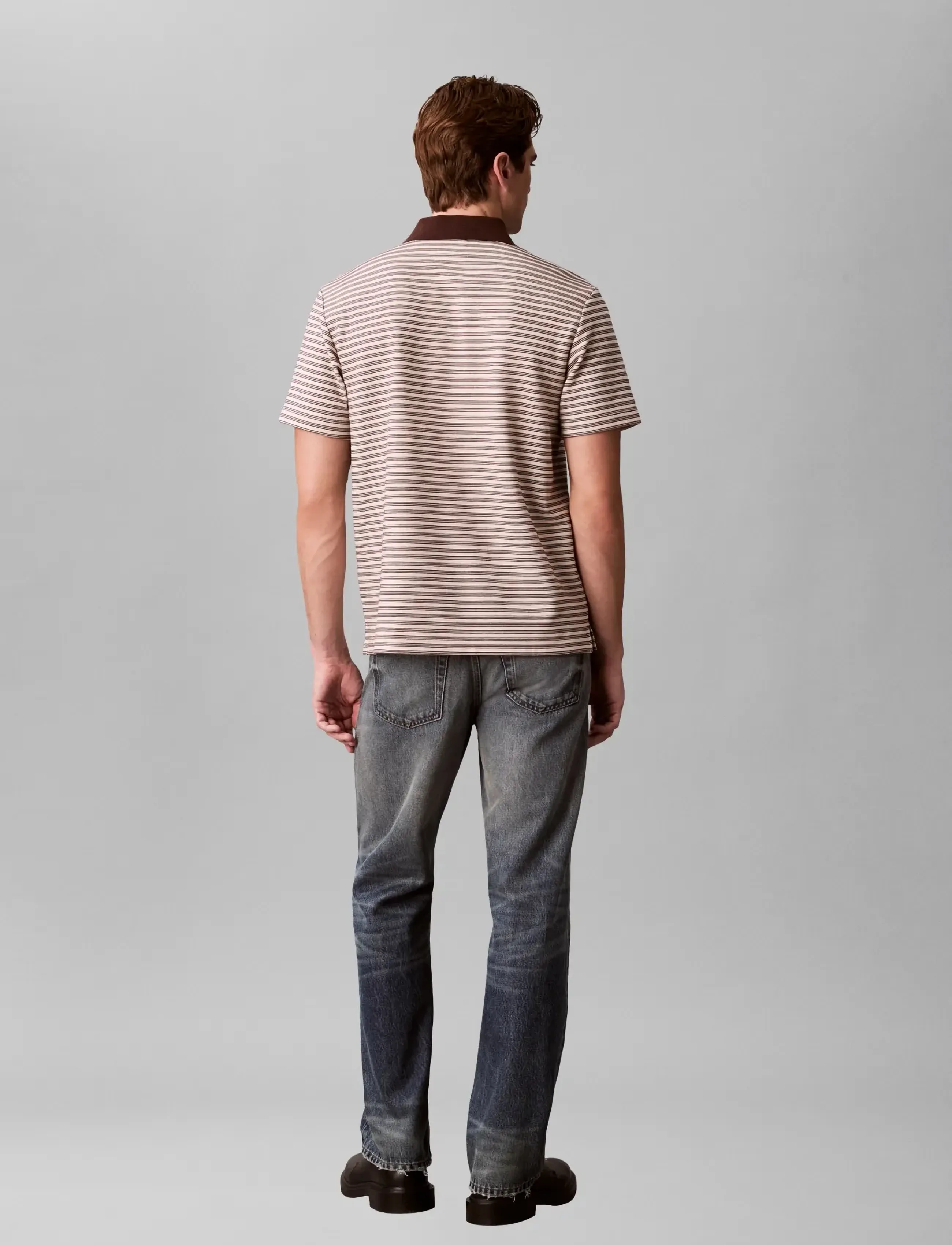 Calvin Klein - SS STRIPED OTTOMAN POLO - kurzärmelig - rich brown - 3
