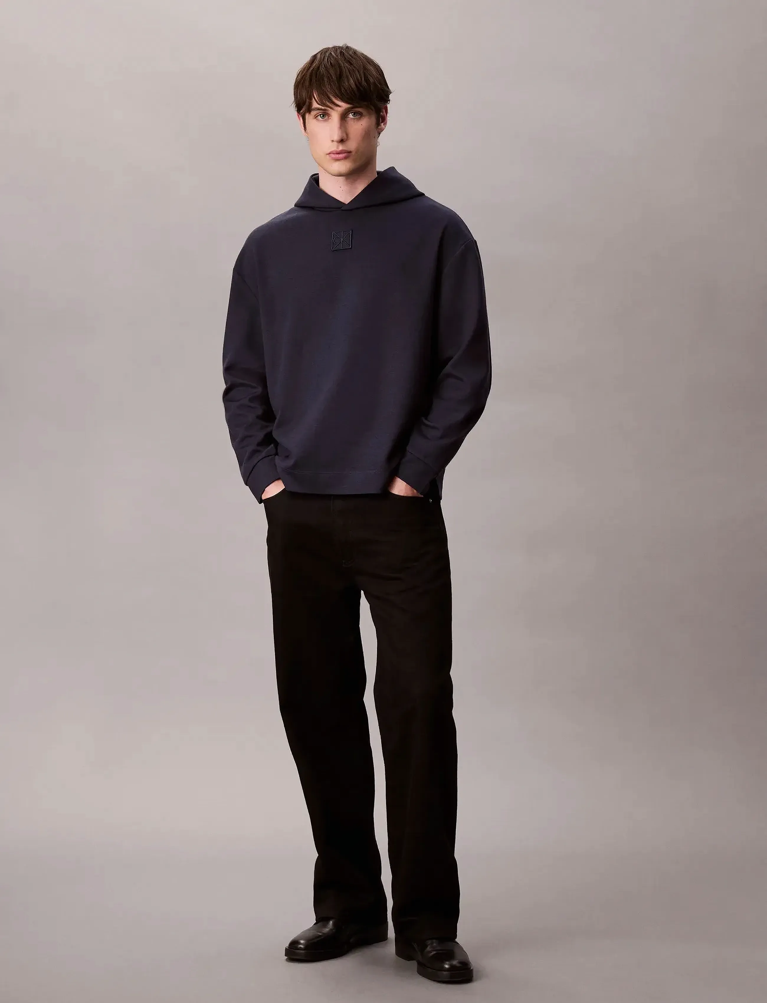 Calvin Klein LS STRETCH WOOL BLEND PO HOODIE - Sweatshirts - DARK SAPPHIRE / navy