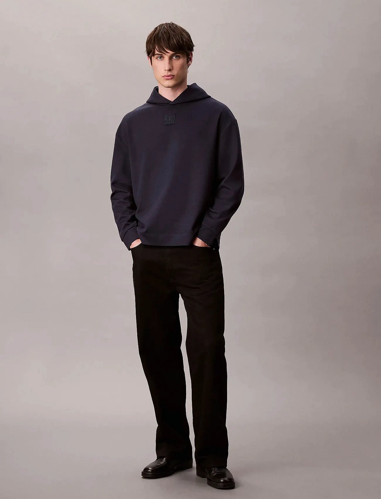 LS STRETCH WOOL BLEND PO HOODIE - DARK SAPPHIRE
