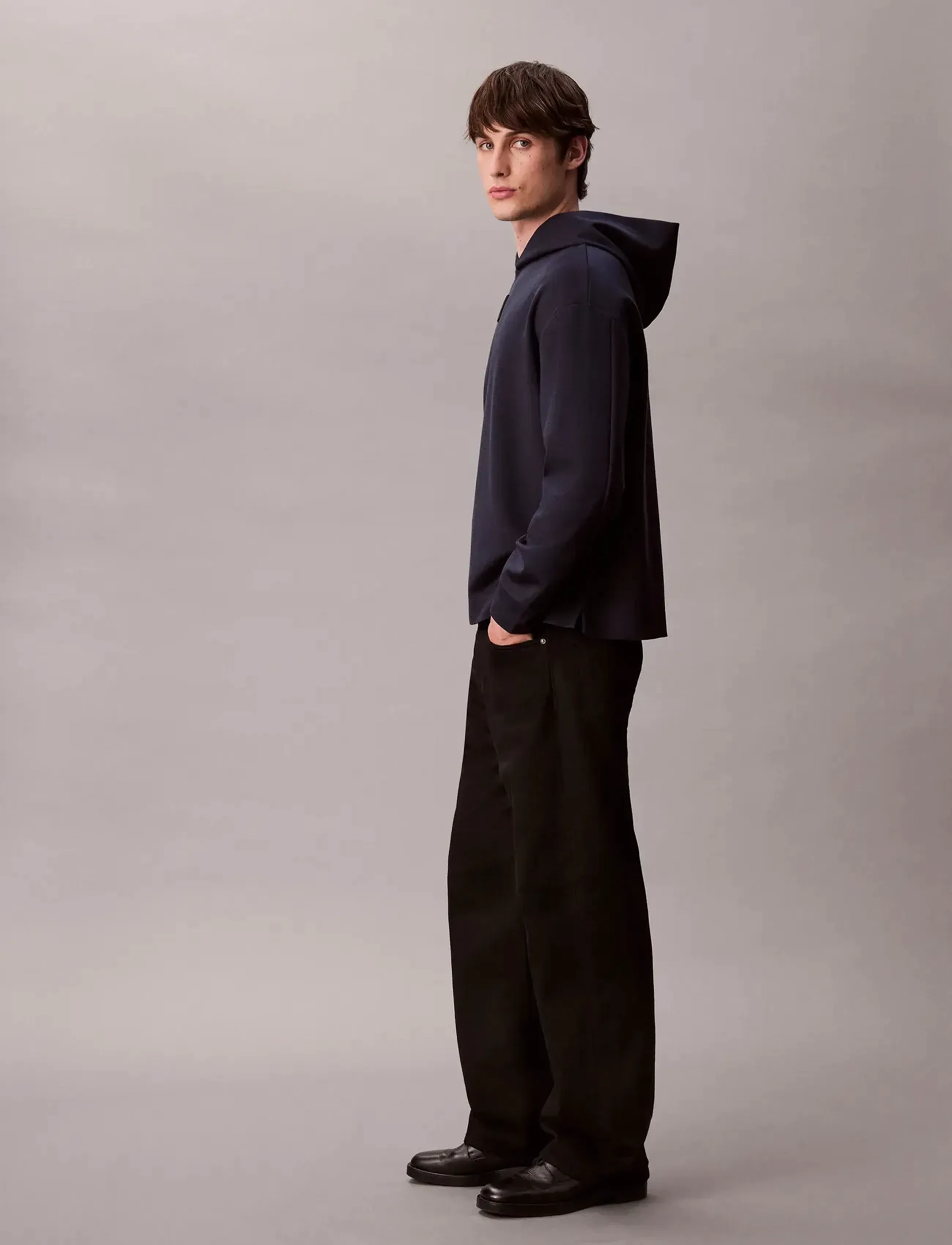 Calvin Klein - LS STRETCH WOOL BLEND PO HOODIE - kapuzenpullover - dark sapphire - 2