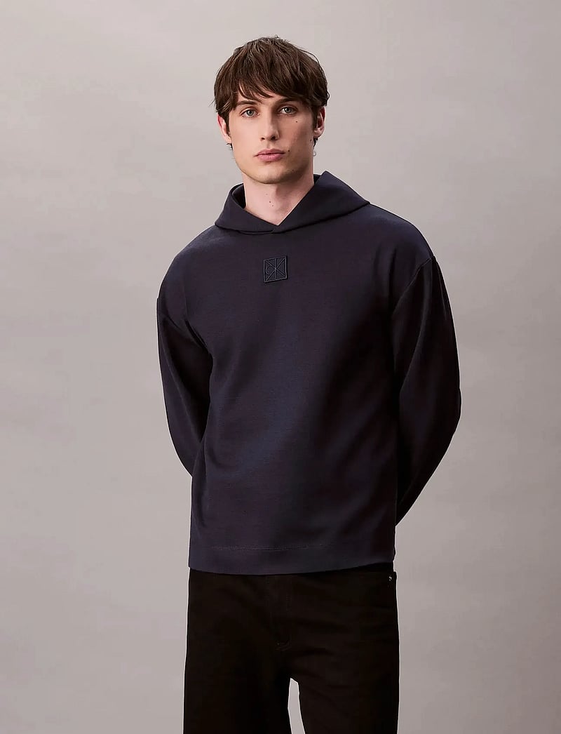 Calvin Klein - LS STRETCH WOOL BLEND PO HOODIE - hættetrøjer - dark sapphire - 4