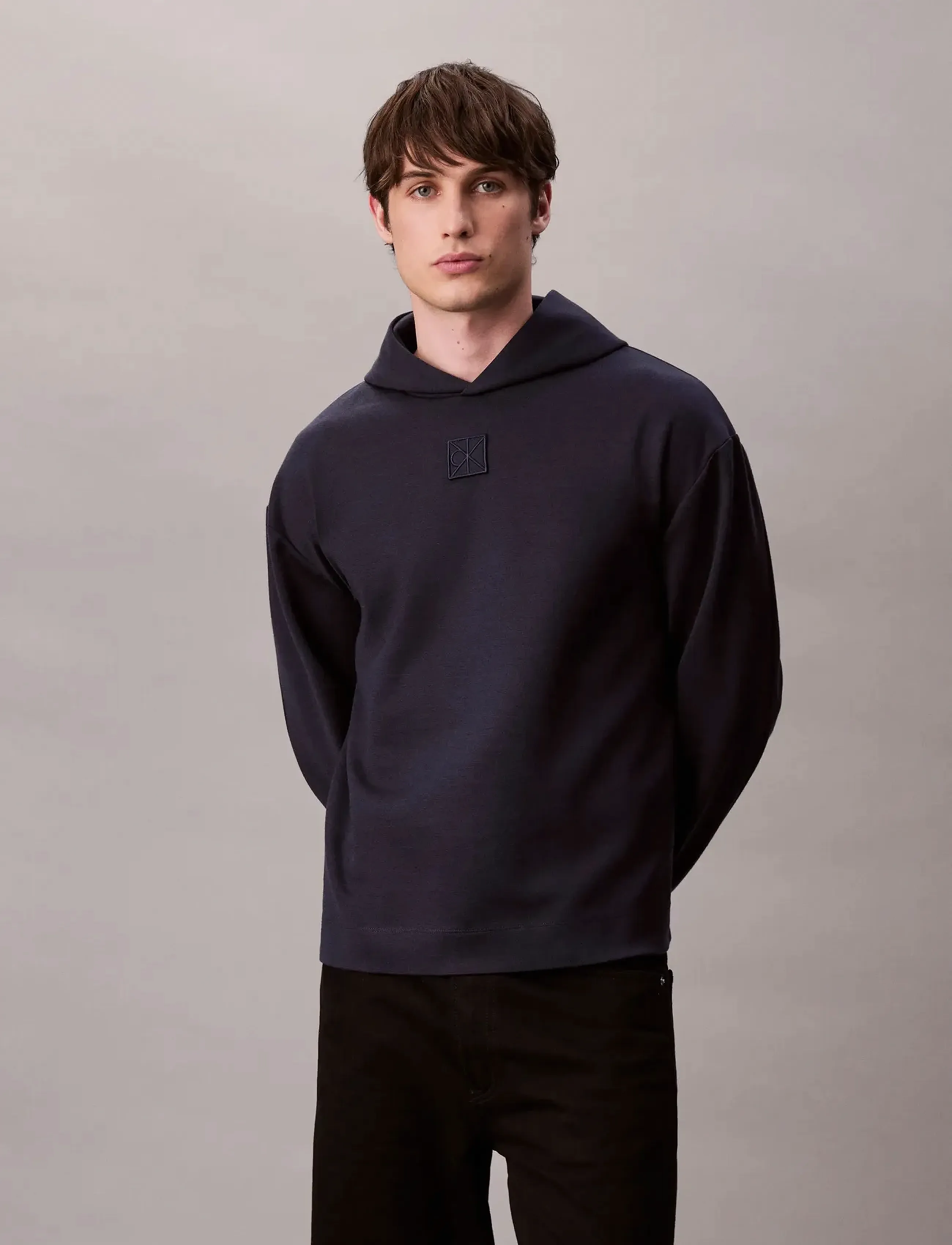Calvin Klein - LS STRETCH WOOL BLEND PO HOODIE - kapuzenpullover - dark sapphire - 4