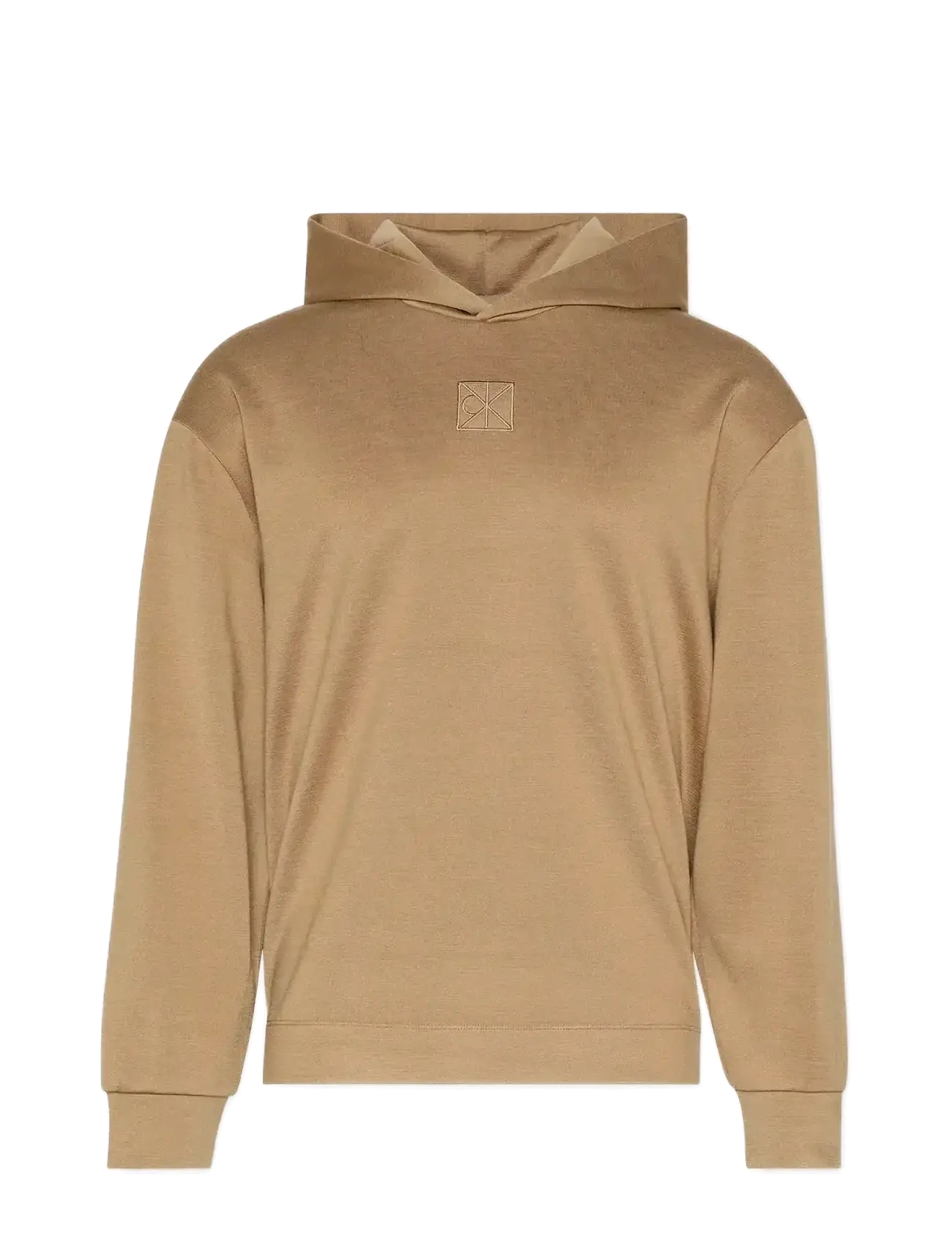 Calvin Klein LS STRETCH WOOL BLEND PO HOODIE - Sweatshirts & hættetrøjer - LEAD GRAY / beige