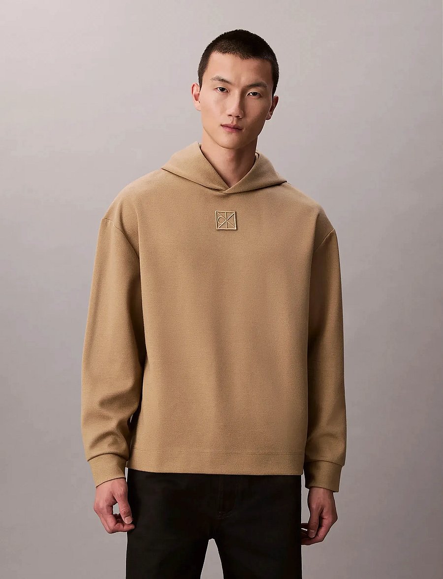 Calvin Klein - LS STRETCH WOOL BLEND PO HOODIE - kapuzenpullover - lead gray - 0