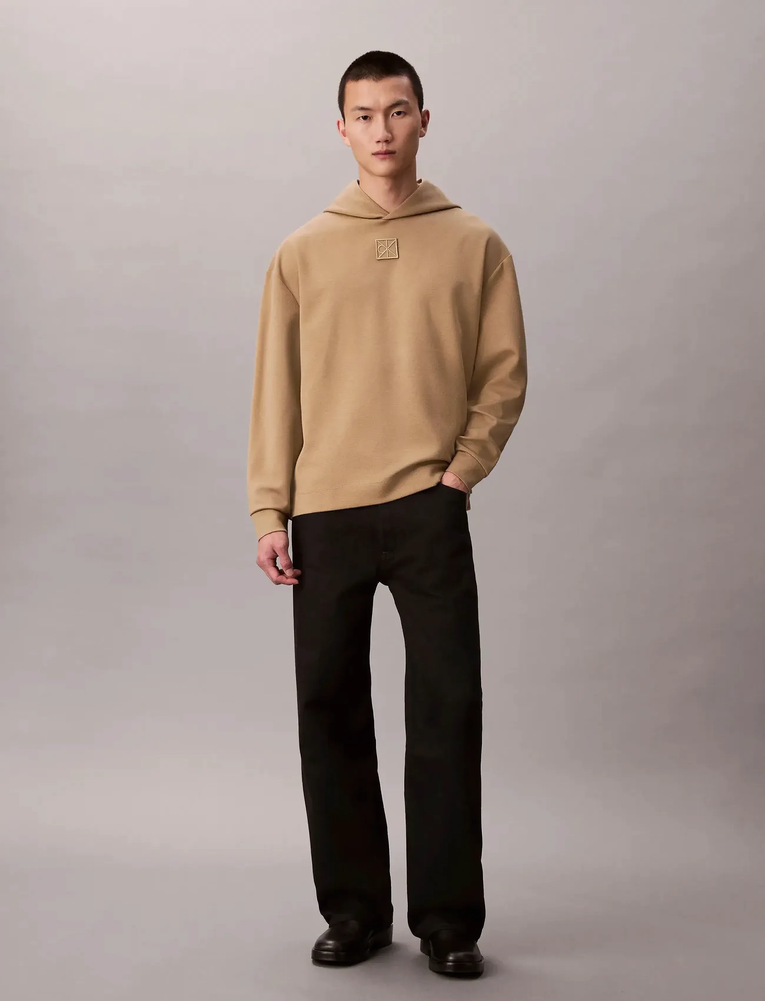 Calvin Klein - LS STRETCH WOOL BLEND PO HOODIE - kapuutsiga dressipluusid - lead gray - 3