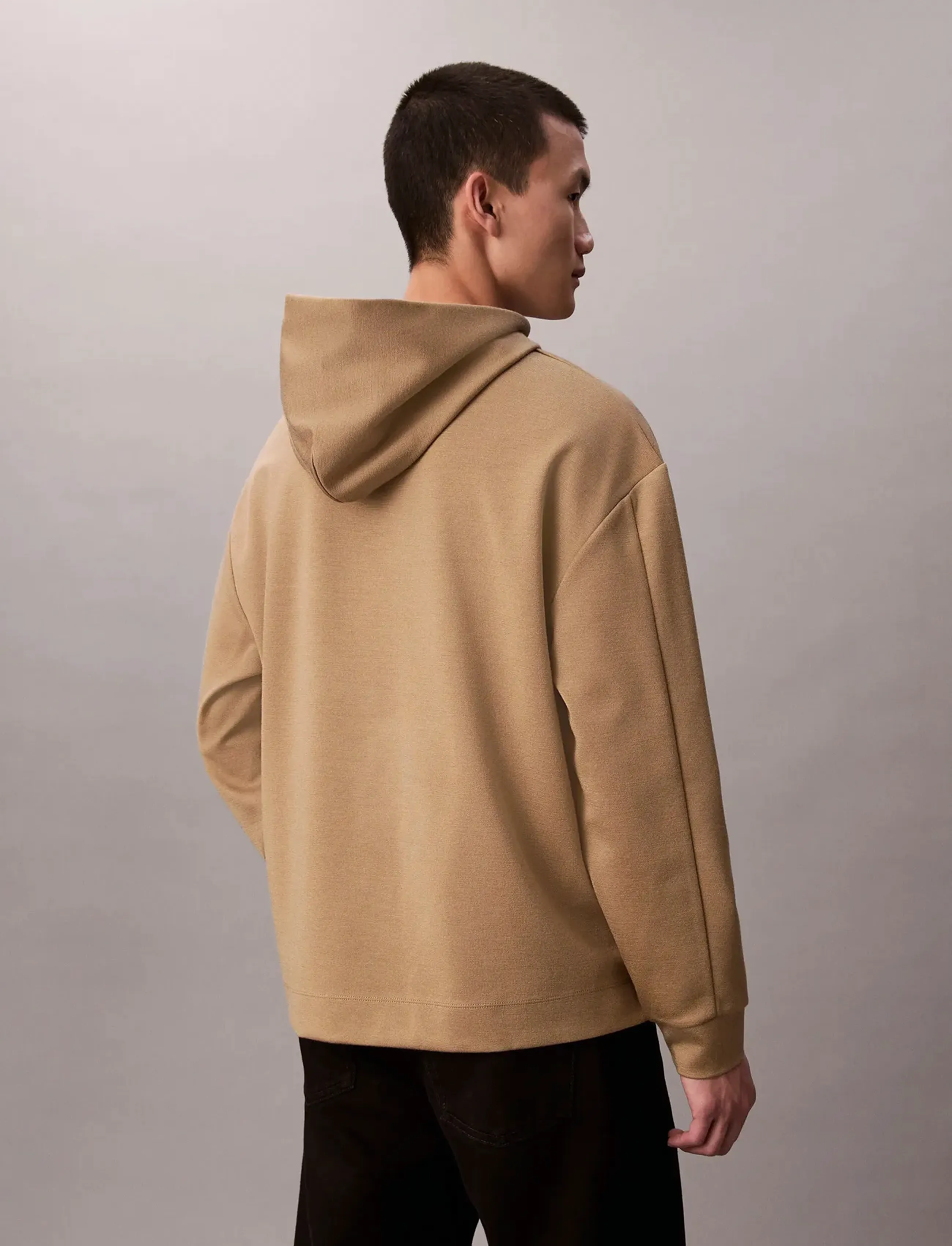 Calvin Klein - LS STRETCH WOOL BLEND PO HOODIE - kapuutsiga dressipluusid - lead gray - 4