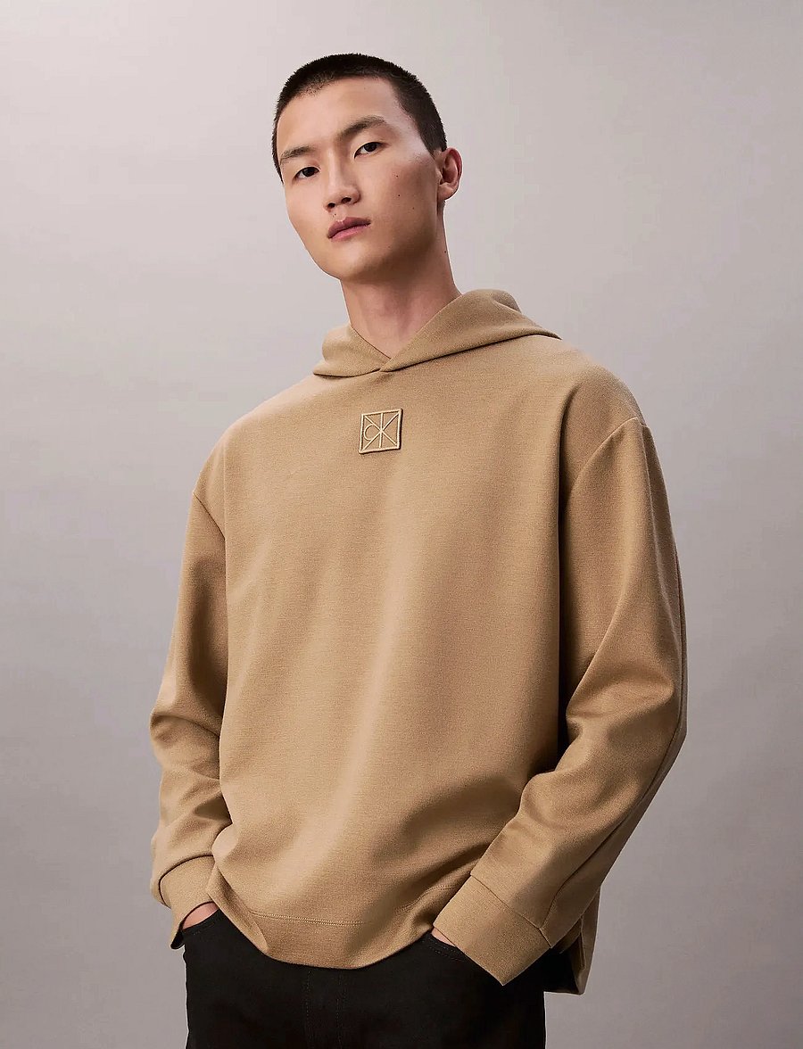Calvin Klein - LS STRETCH WOOL BLEND PO HOODIE - kapuzenpullover - lead gray - 5