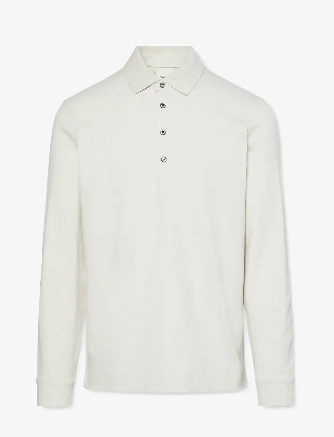 Calvin Klein - LS JACQUARD WOOL POLO - kootud polosärgid - chalk - 1