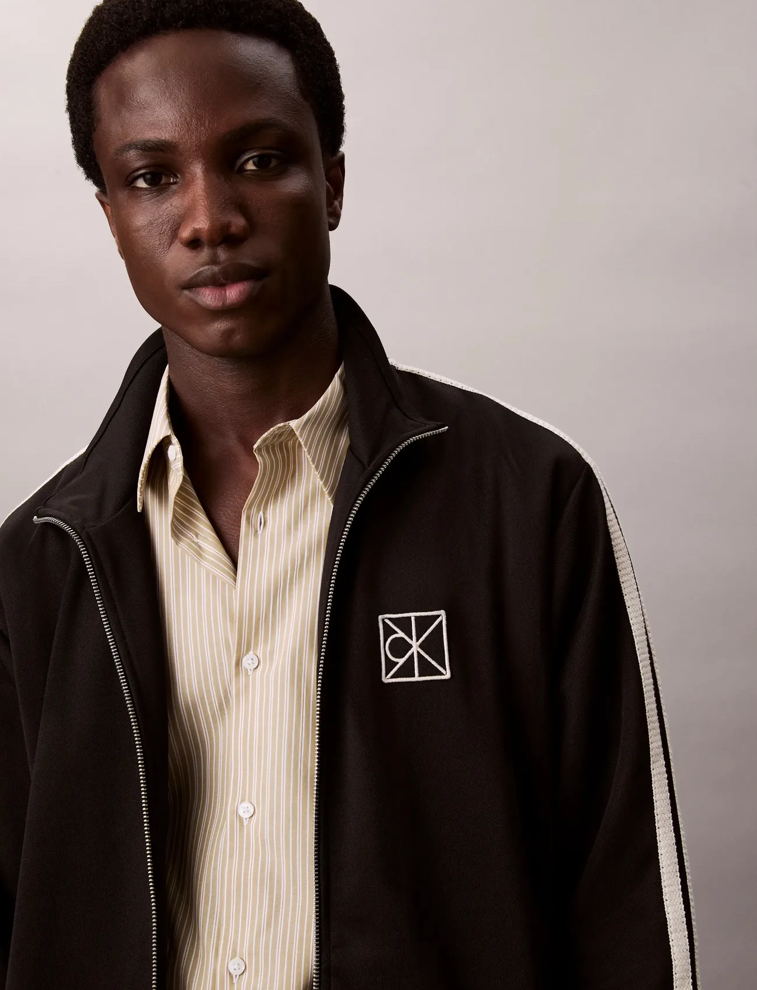 Dbl Knit Stripe Track Jacket 2