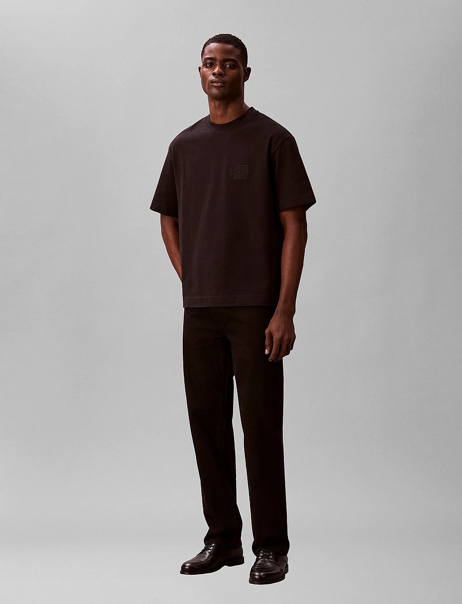 Calvin Klein - SS RLXD 16S EMBRD TWILL EMBLEM T - lühikeste varrukatega t-särgid - black - 0
