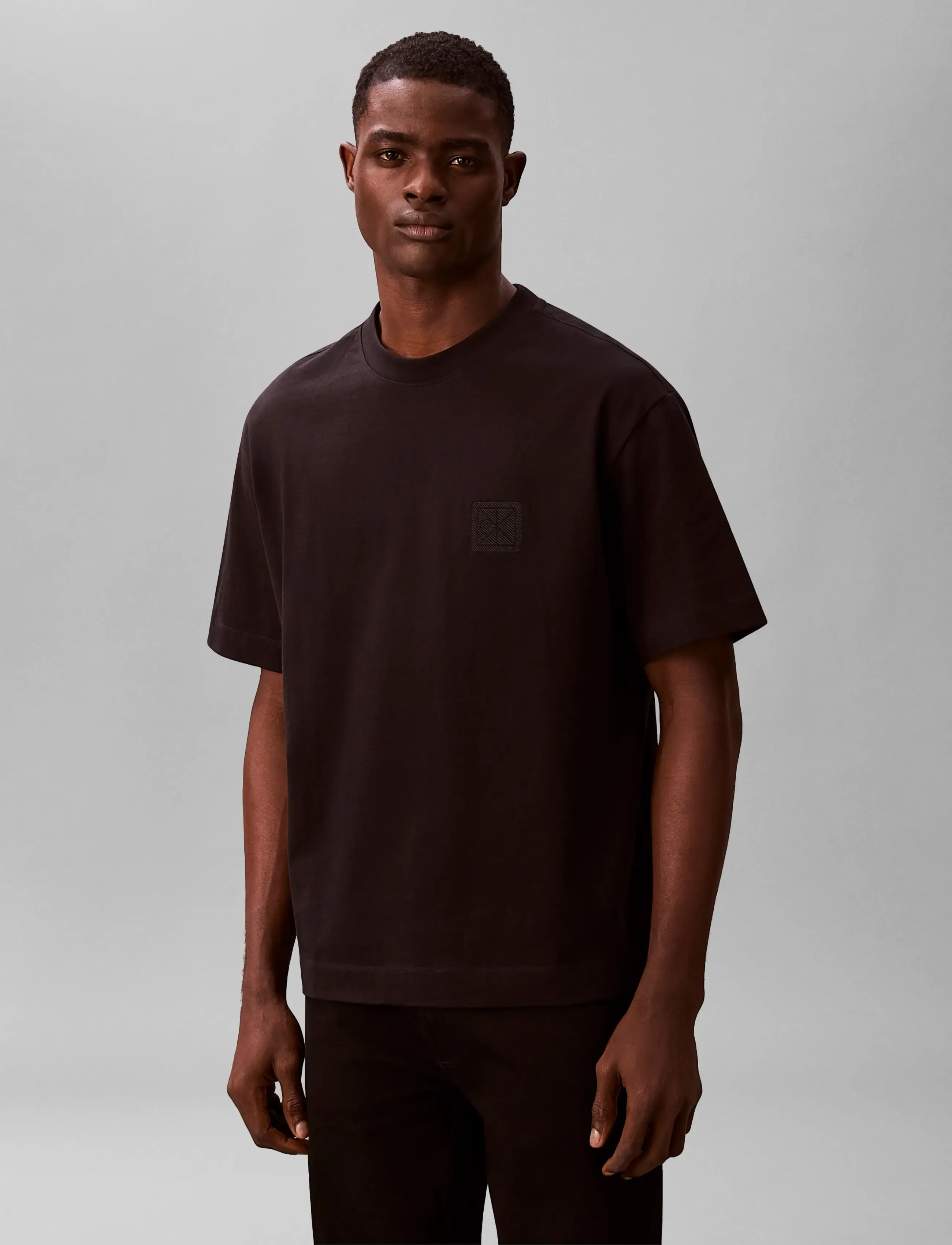 Calvin Klein - SS RLXD 16S EMBRD TWILL EMBLEM T - lühikeste varrukatega t-särgid - black - 3