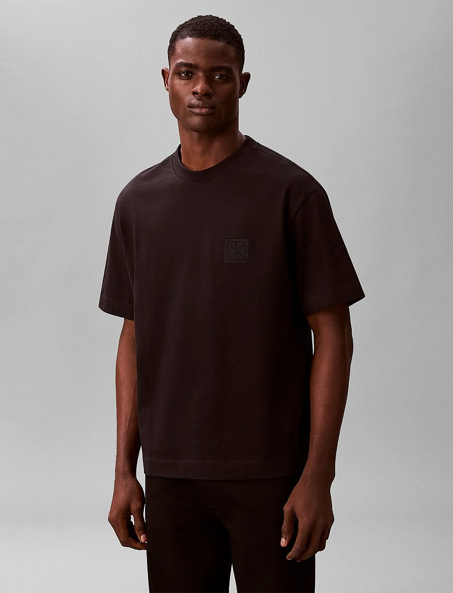 Calvin Klein - SS RLXD 16S EMBRD TWILL EMBLEM T - lühikeste varrukatega t-särgid - black - 3