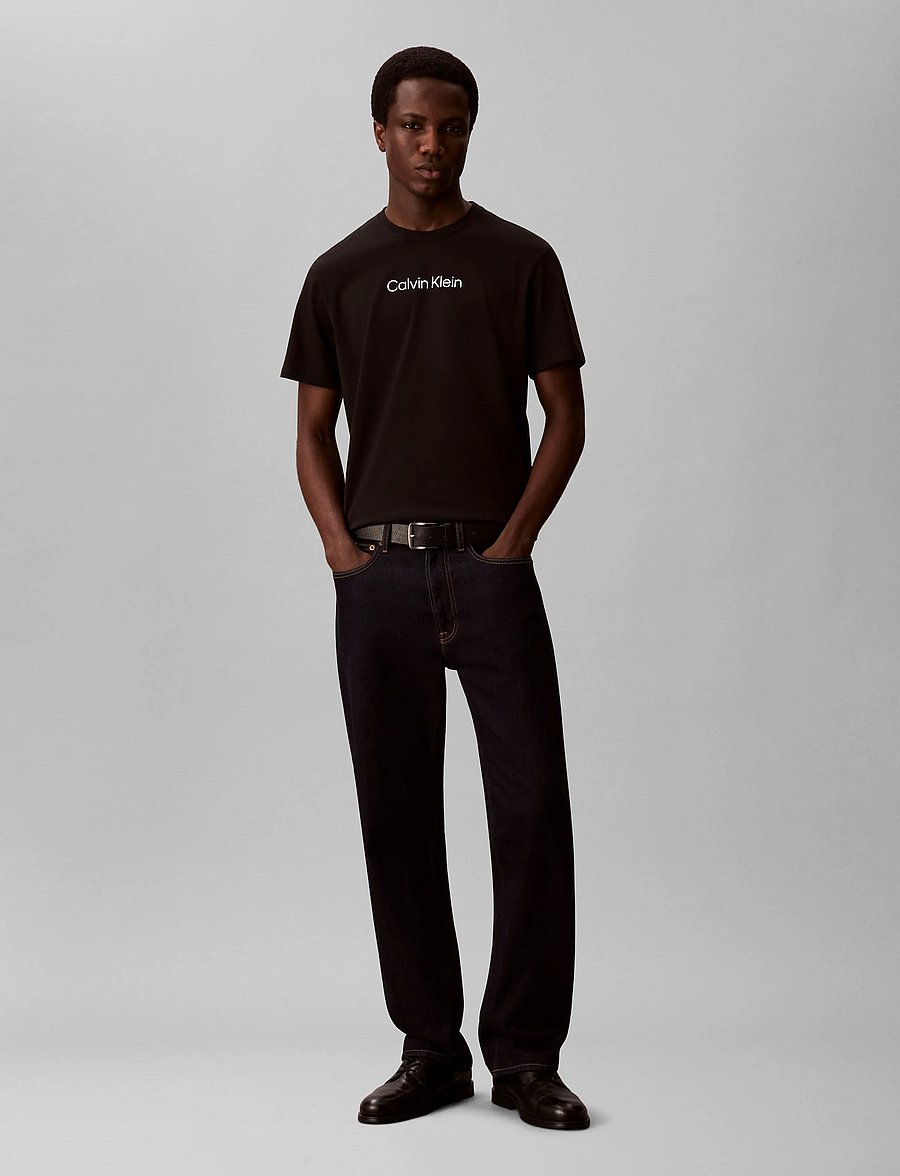 Calvin Klein - SS STANDARD LOGO 30S CREWNK TEE - kortärmade t-shirts - black - 0