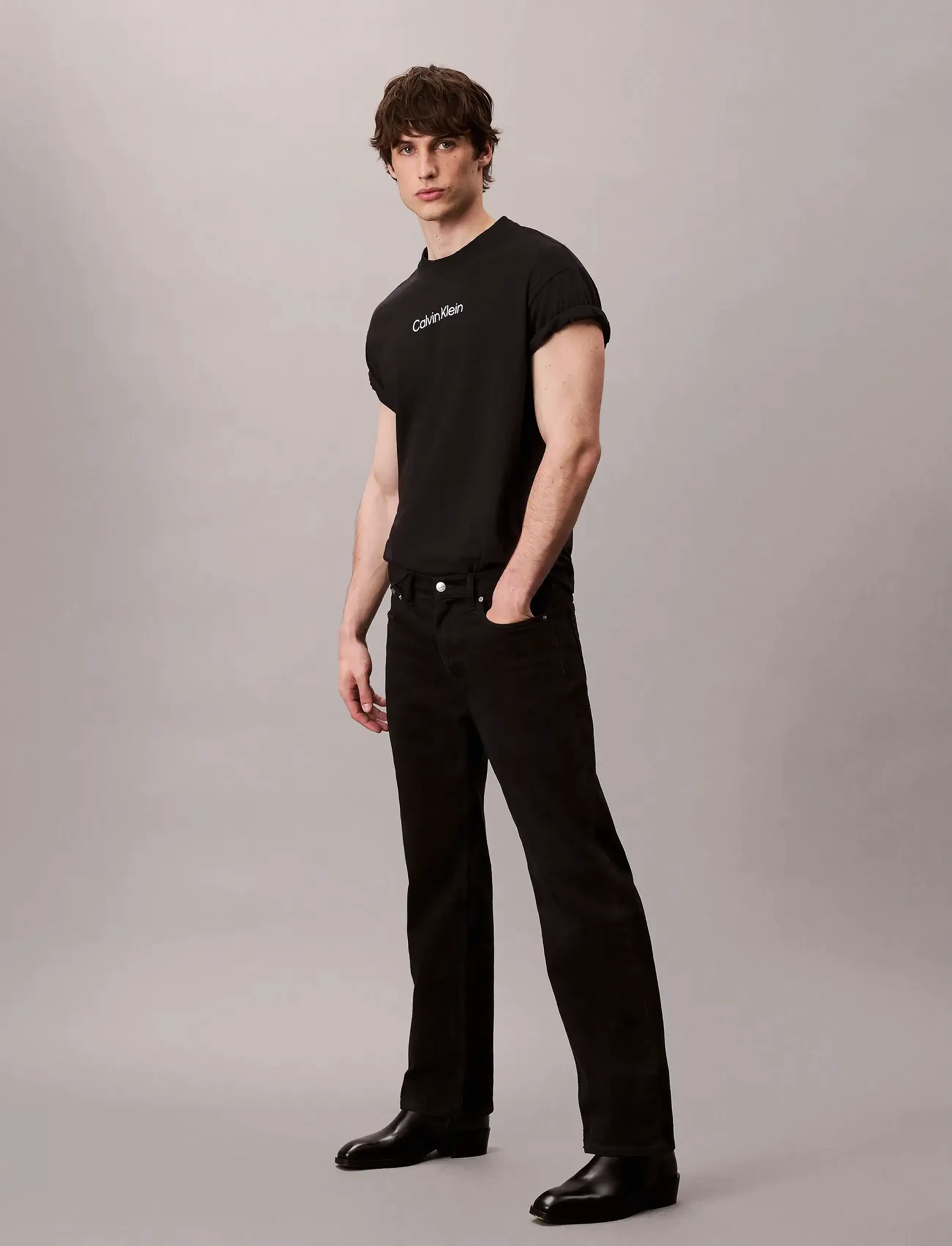 Calvin Klein - SS STANDARD LOGO 30S CREWNK TEE - black - 2