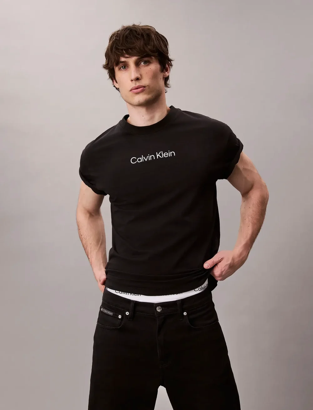 Calvin Klein - SS STANDARD LOGO 30S CREWNK TEE - lühikeste varrukatega t-särgid - black - 3
