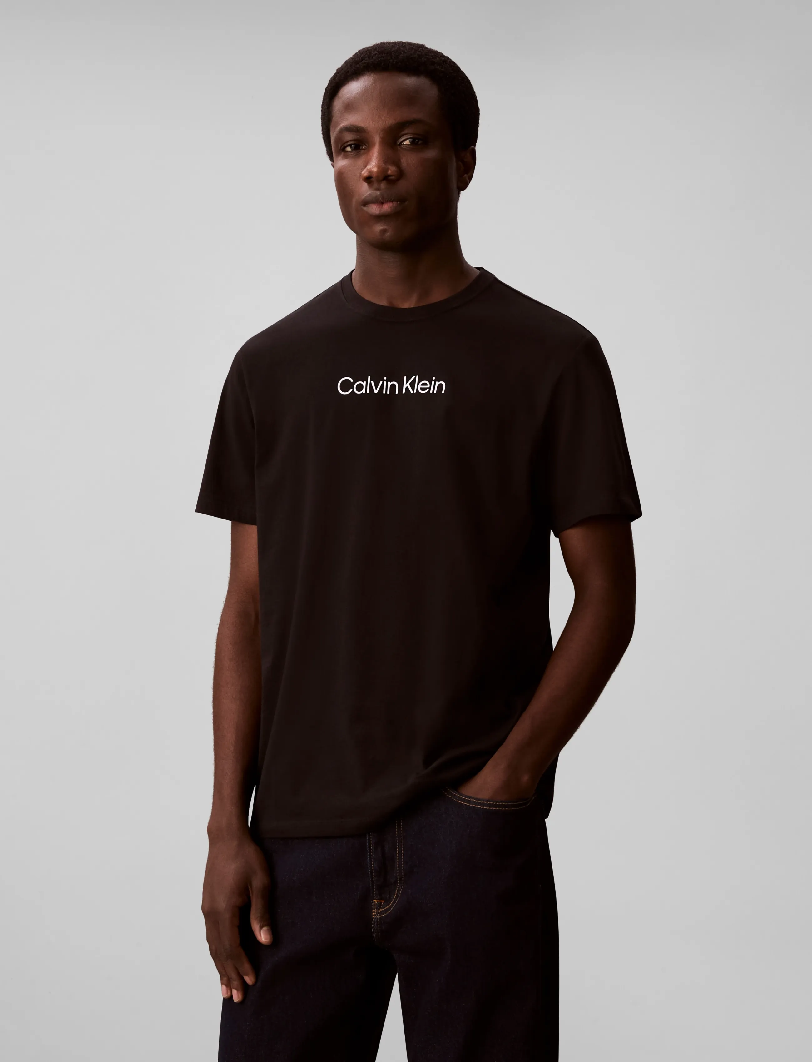 Calvin Klein - SS STANDARD LOGO 30S CREWNK TEE - laveste priser - black - 3