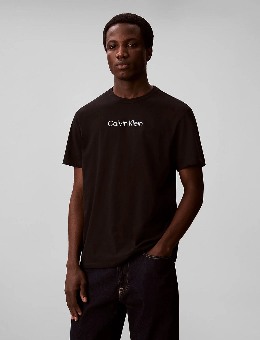 Calvin Klein - SS STANDARD LOGO 30S CREWNK TEE - kortärmade t-shirts - black - 3