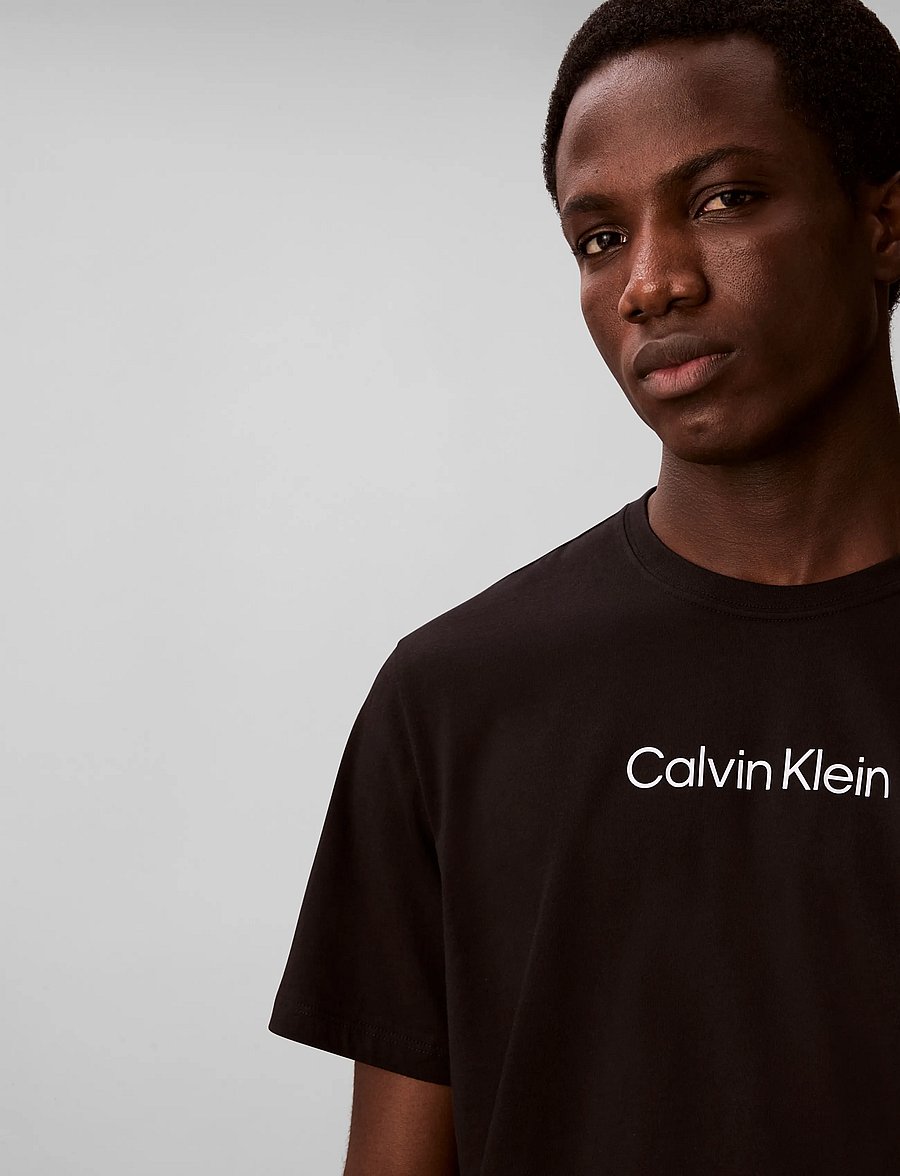 Calvin Klein - SS STANDARD LOGO 30S CREWNK TEE - kortärmade t-shirts - black - 4