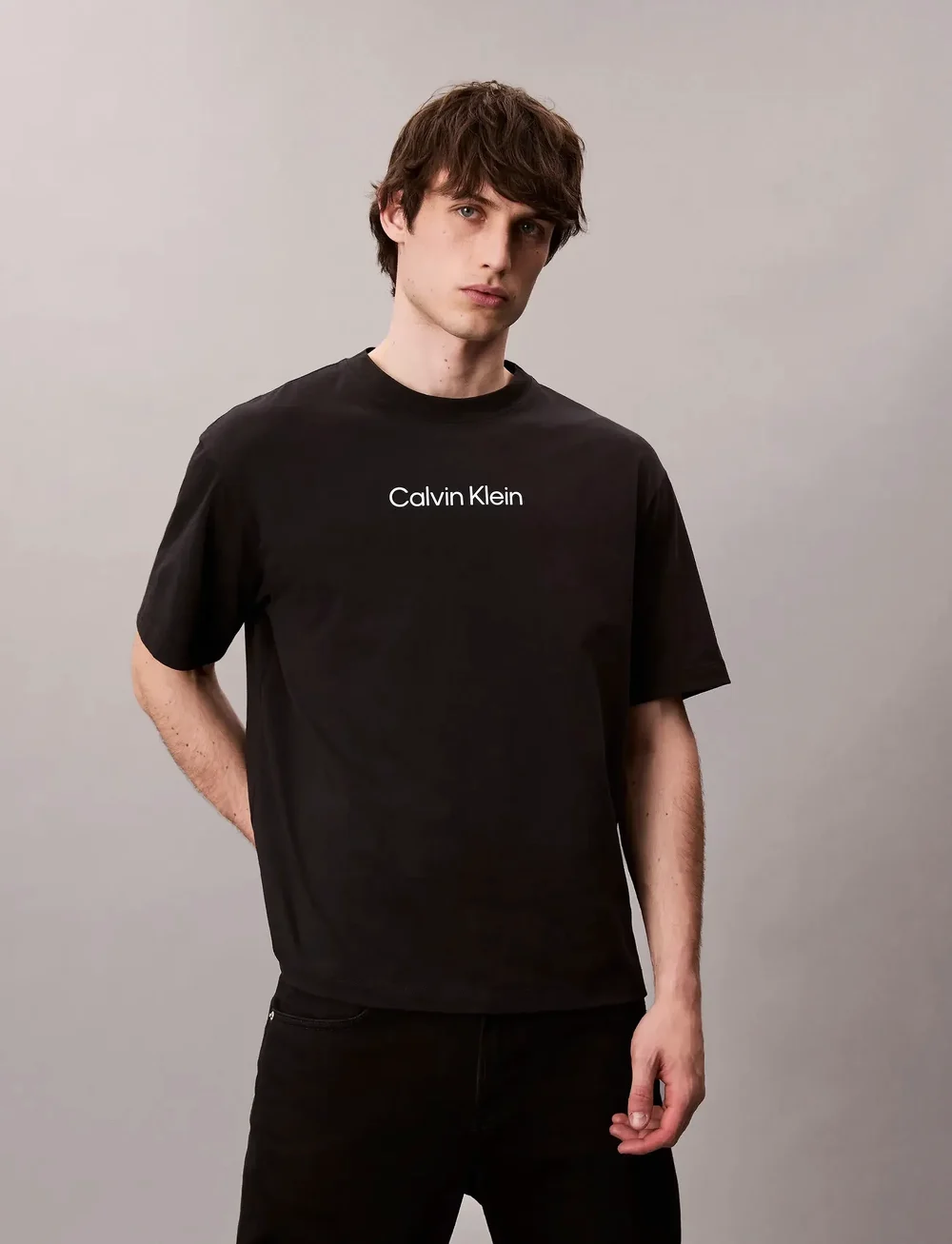 Calvin Klein - SS STANDARD LOGO 30S CREWNK TEE - lühikeste varrukatega t-särgid - black - 5