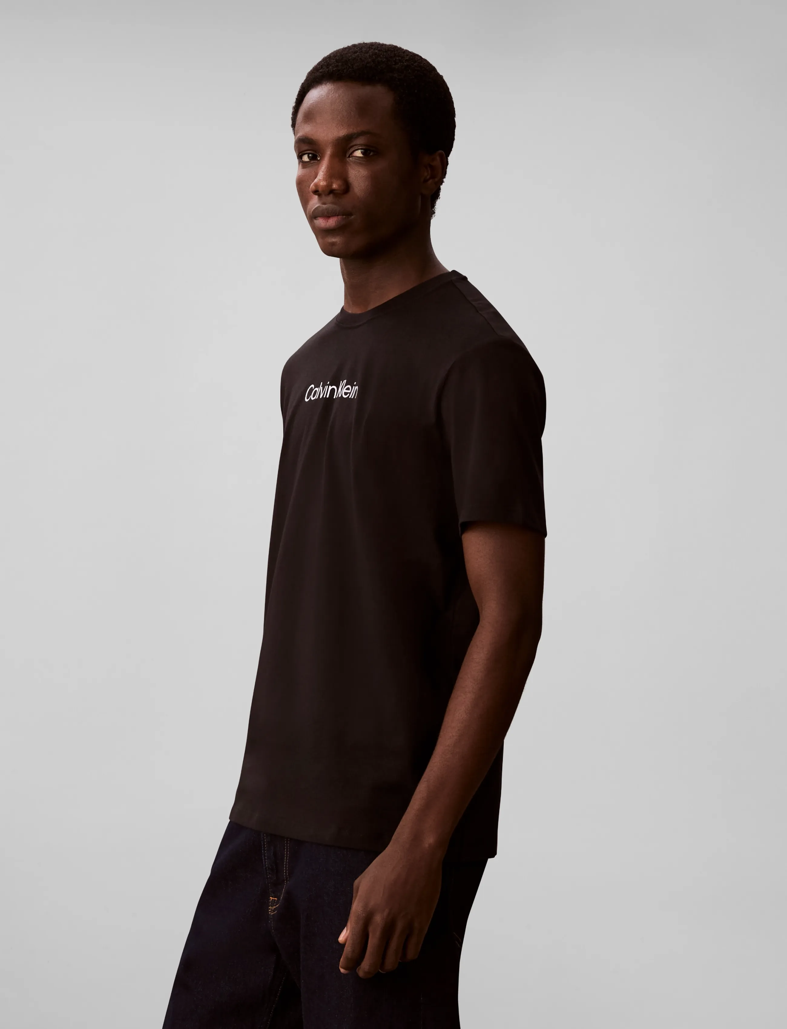 Calvin Klein - SS STANDARD LOGO 30S CREWNK TEE - laveste priser - black - 5