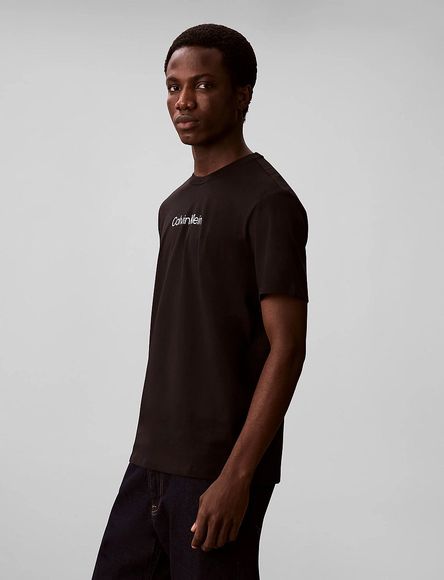 Calvin Klein - SS STANDARD LOGO 30S CREWNK TEE - kortärmade t-shirts - black - 5