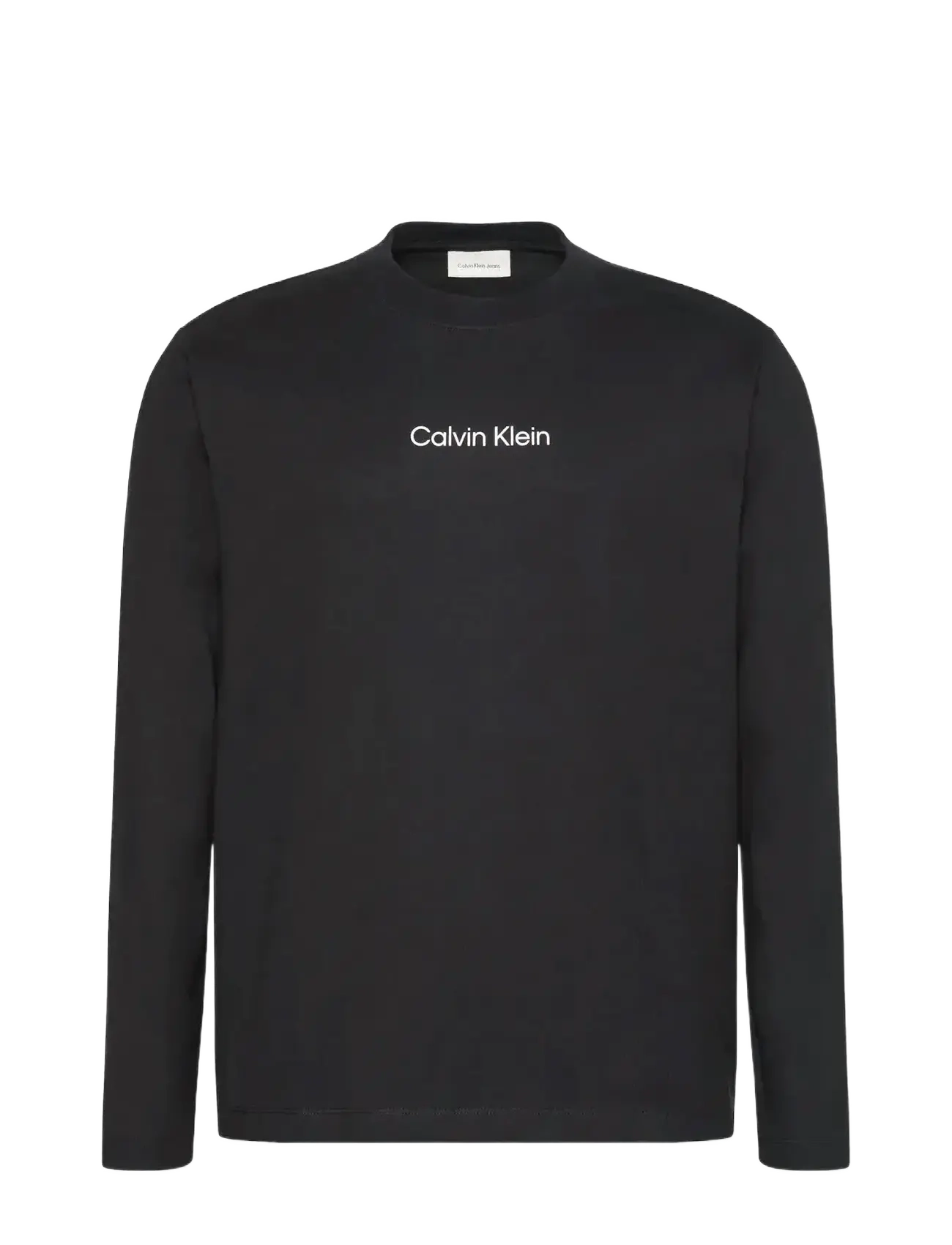 Calvin Klein LS RLXD STANDARD LOGO CREWNK TEE - Langærmede T-shirts - BLACK / black