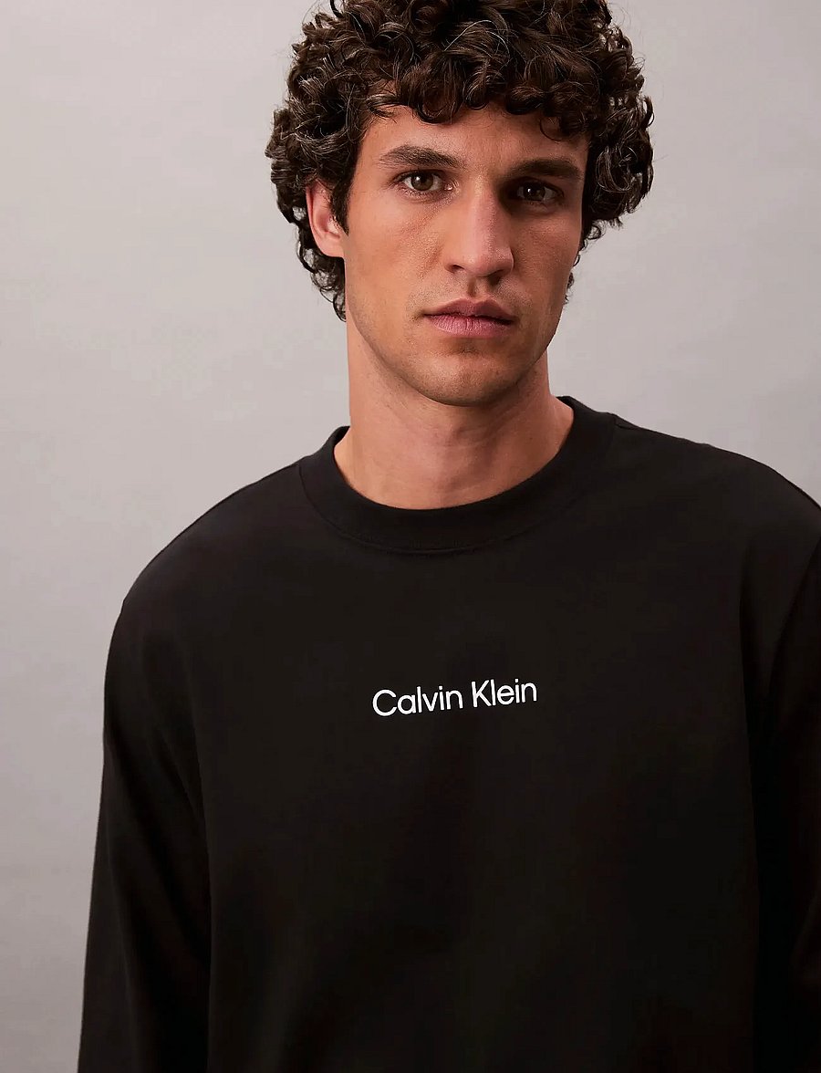 Calvin Klein - LS RLXD STANDARD LOGO CREWNK TEE - pikkade varrukatega t-särgid - black - 3