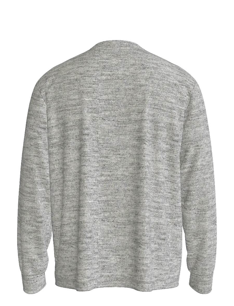 Calvin Klein - LS RLXD STANDARD LOGO CREWNK TEE - langärmelige t-shirts - medium grey heather - 2