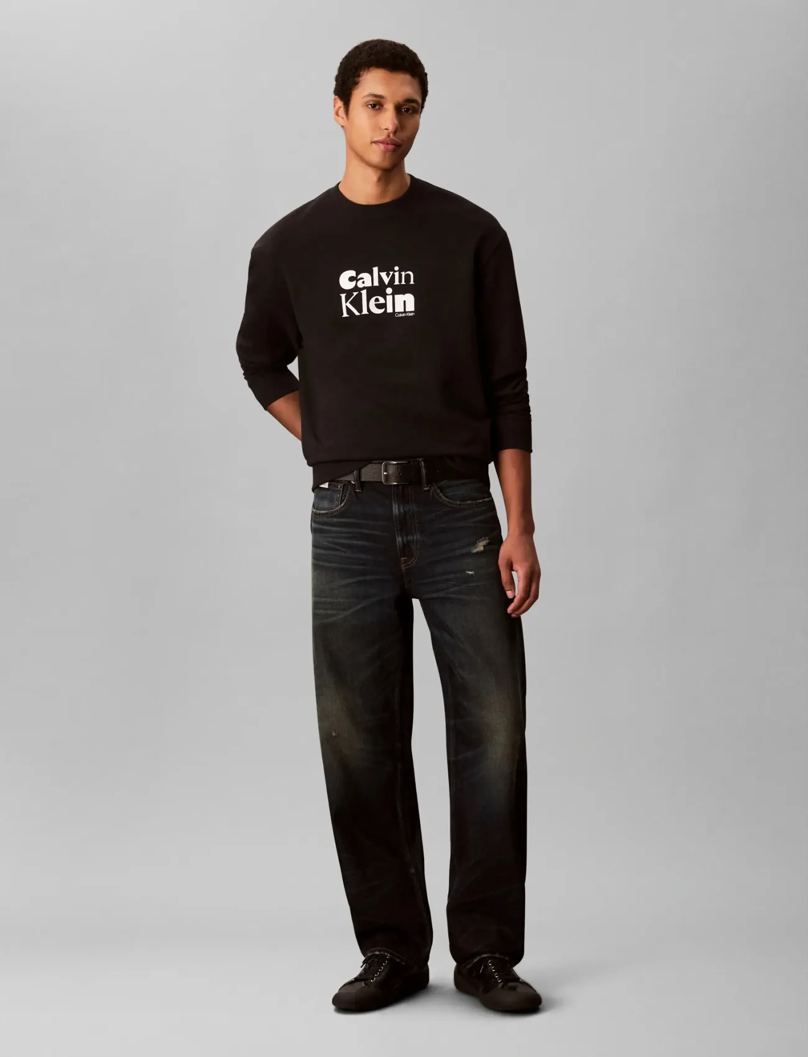 Calvin Klein - LS EU 350TERRY CALVIN BOLD GRAPH - black - 3