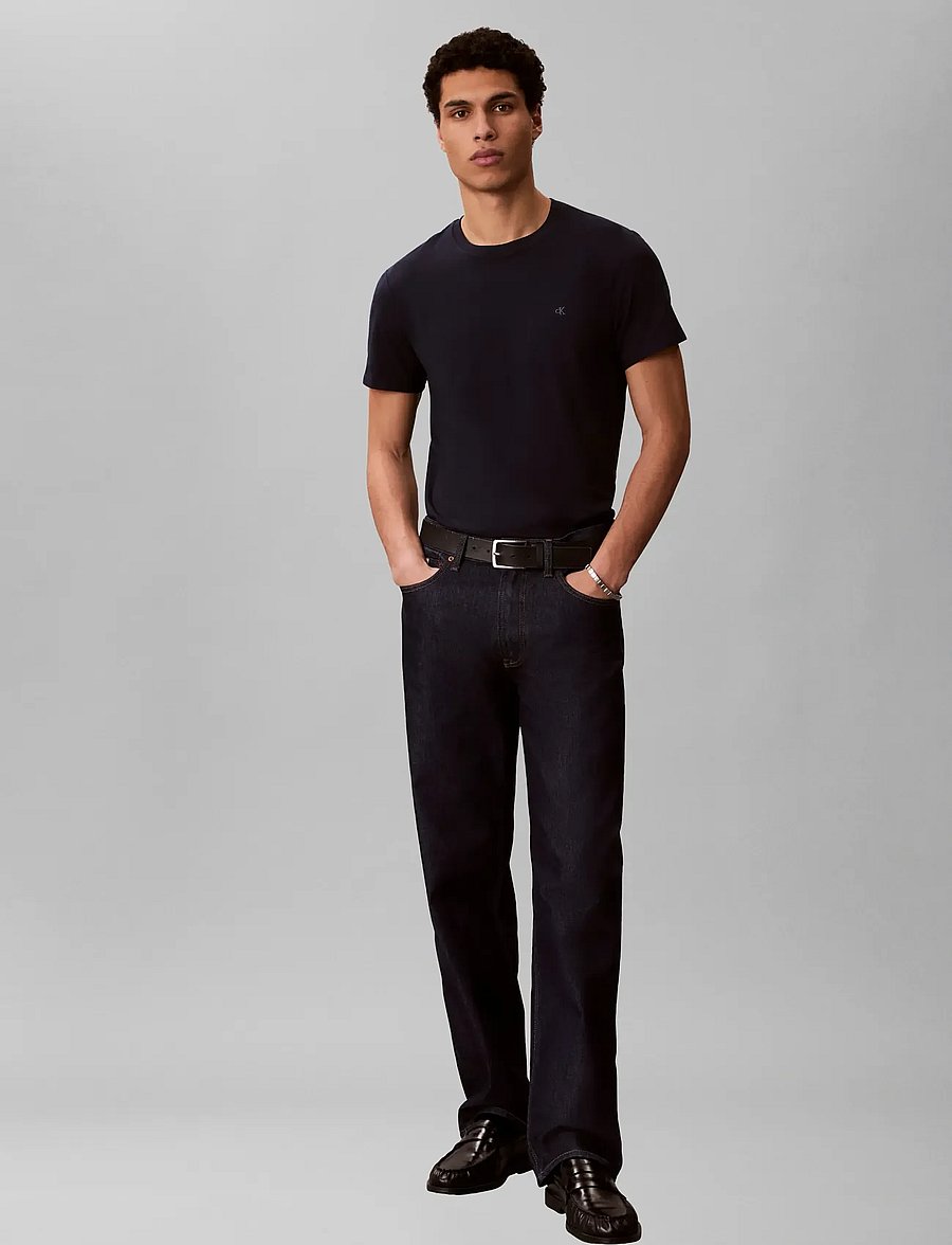 Calvin Klein - SS STRETCH COTTON SLIM TEE 2PK - lühikeste varrukatega t-särgid - bright white dark sapphire - 0
