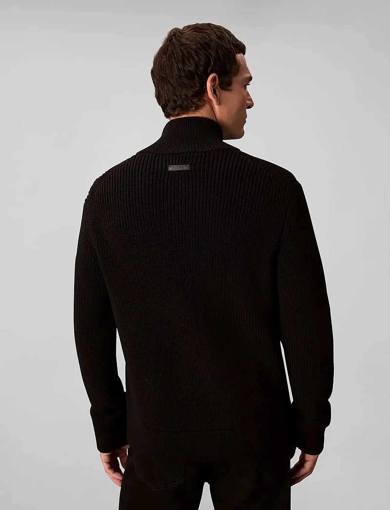 Calvin Klein - LS FZ TEXTURE STITCH JKT 5GG - pullover mit durchgehendem reißverschluss - black - 5