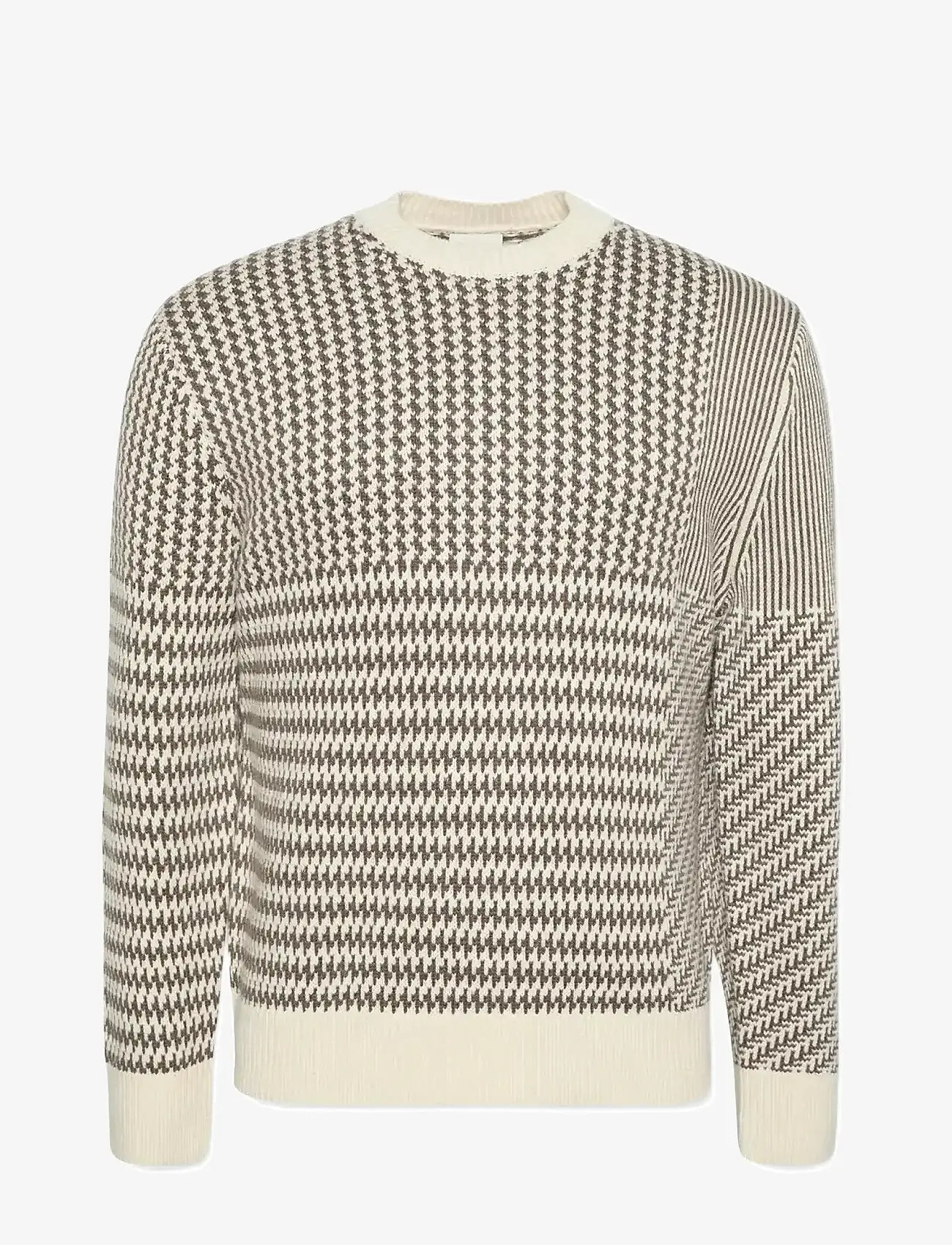 Calvin Klein - LS WOOL MENSWEAR PATTERN CRWNK S - taupe tone - 1
