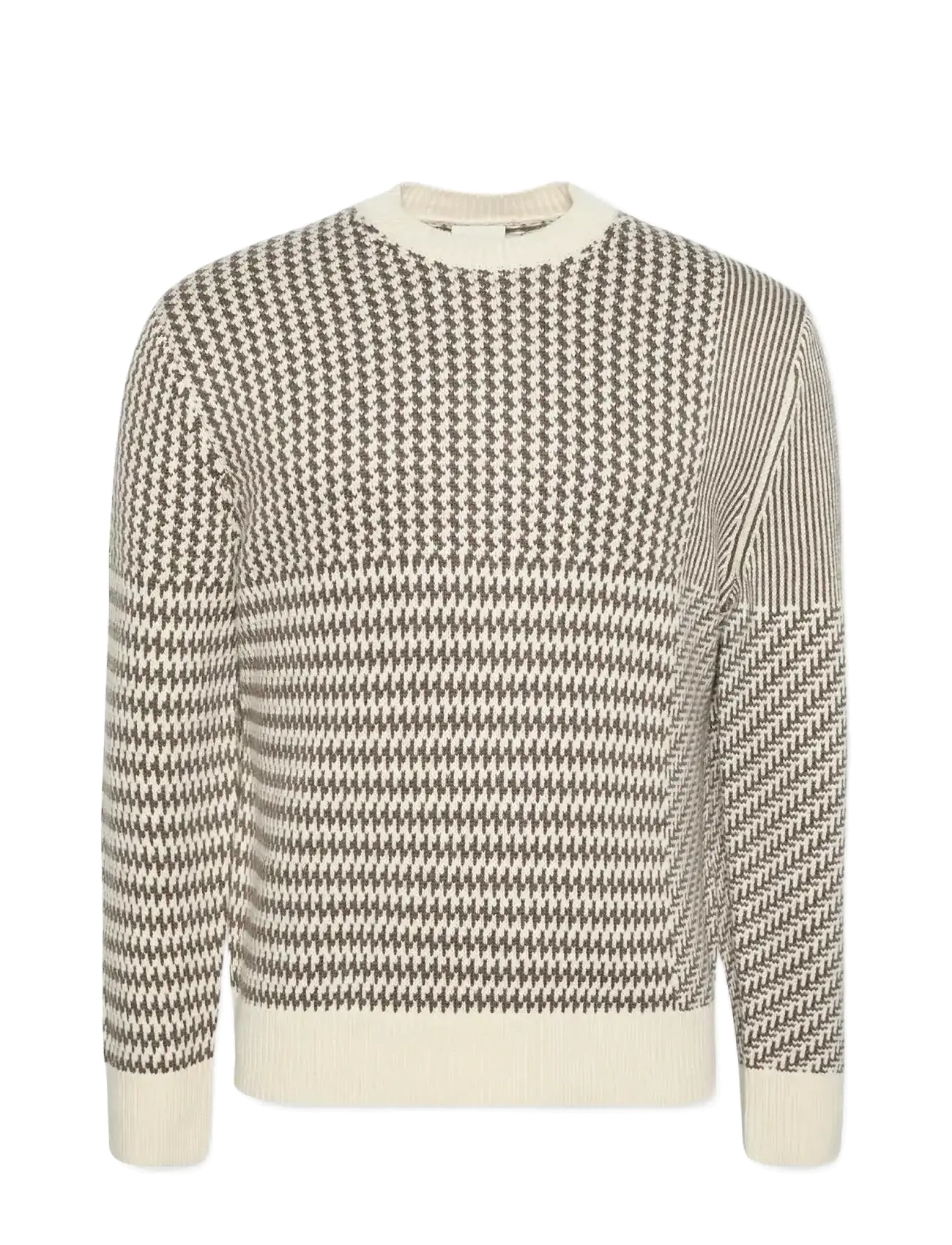 Calvin Klein - LS WOOL MENSWEAR PATTERN CRWNK S - taupe tone - 1