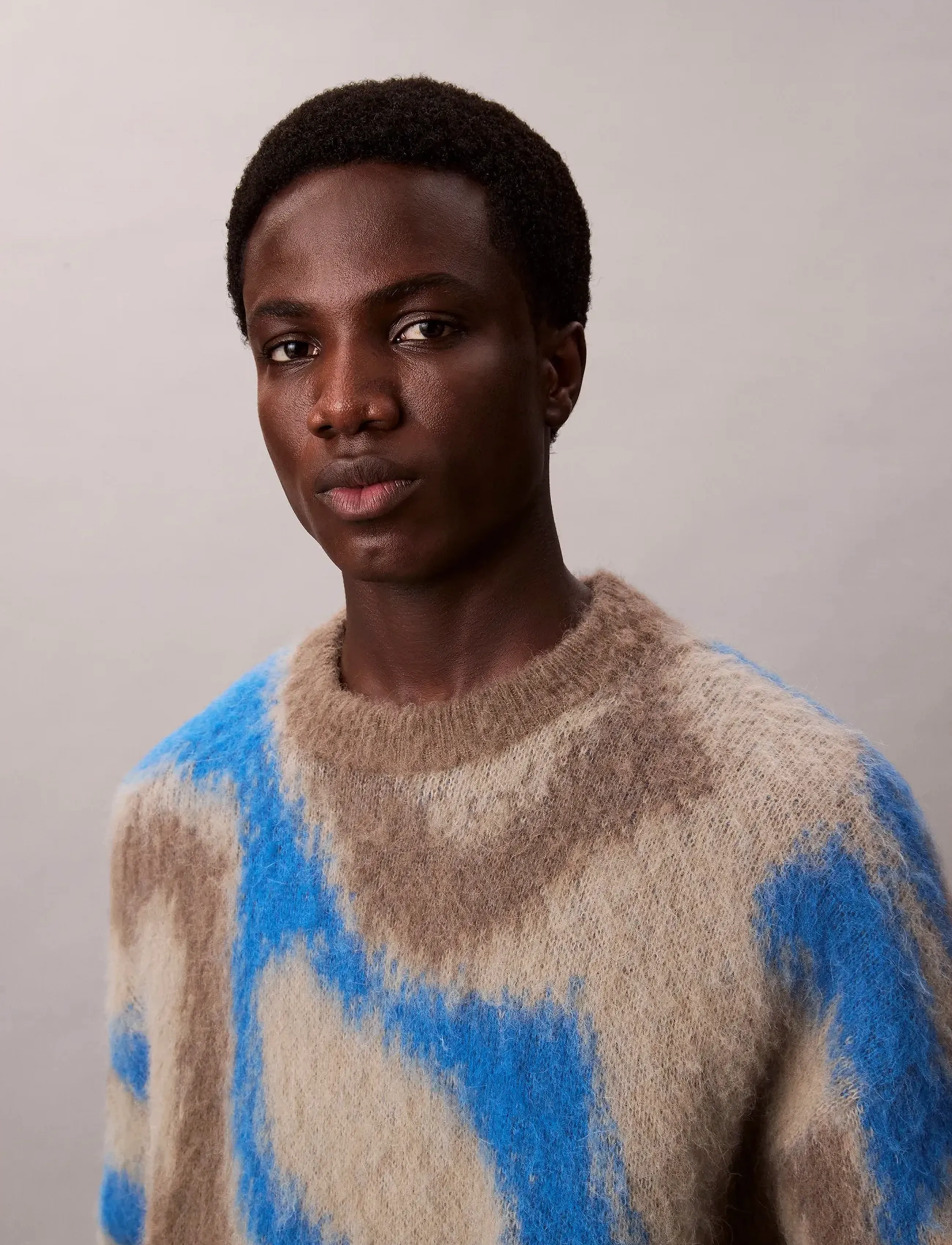 Calvin Klein - LS PATTERN BRUSHED ALPACA CREWNE - deep water - 3