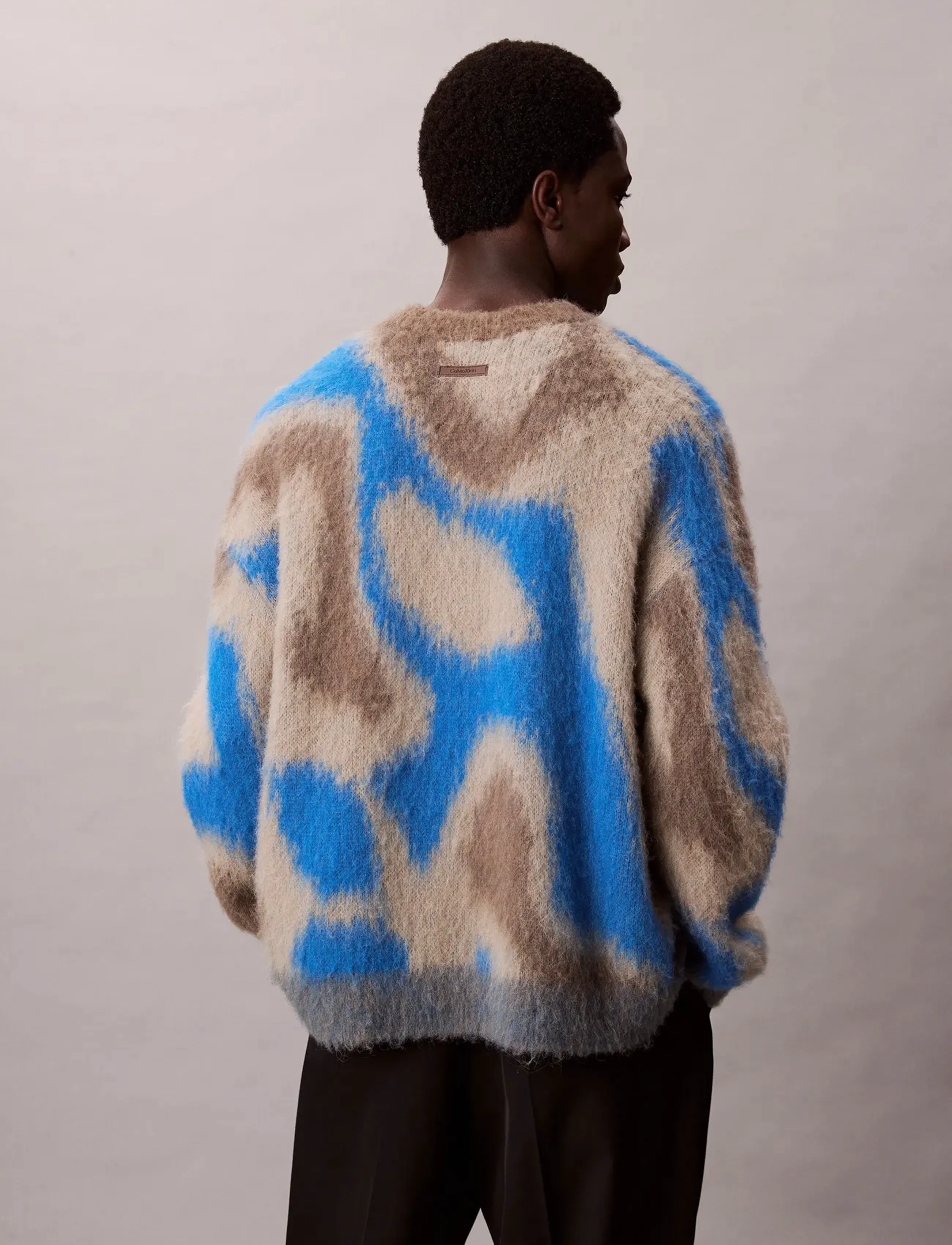 Calvin Klein - LS PATTERN BRUSHED ALPACA CREWNE - deep water - 4