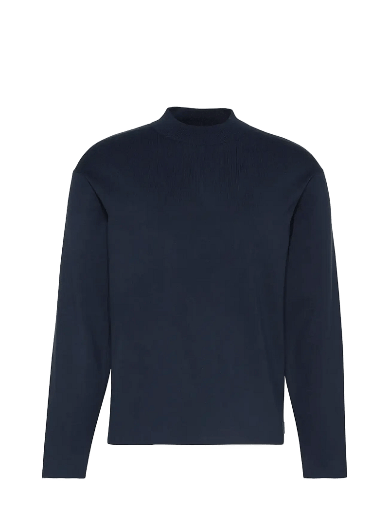 Calvin Klein - LS SNOWY TECH KNIT BOXY MOCK NK - Ümmarguse kaelusega kudumid - dark sapphire - 1