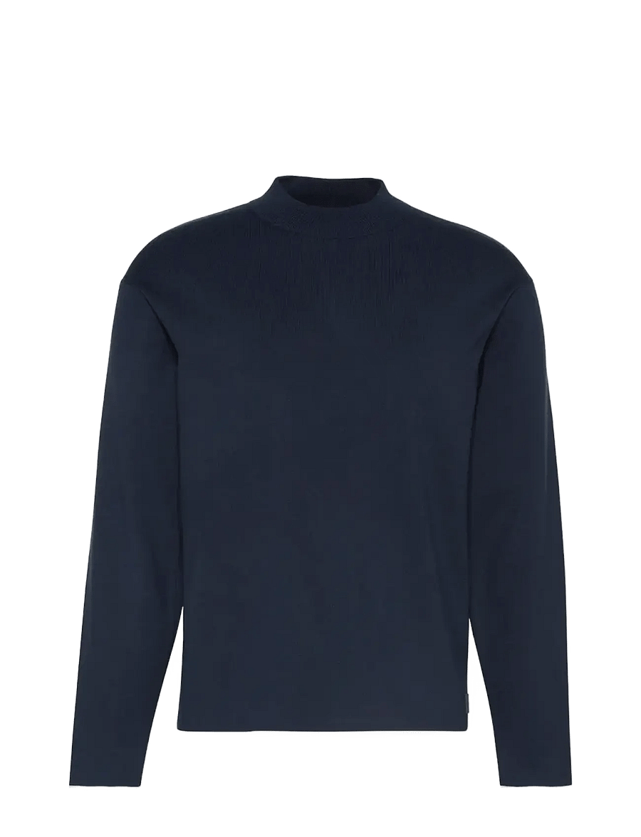 Calvin Klein - LS SNOWY TECH KNIT BOXY MOCK NK - rundhals - dark sapphire - 1